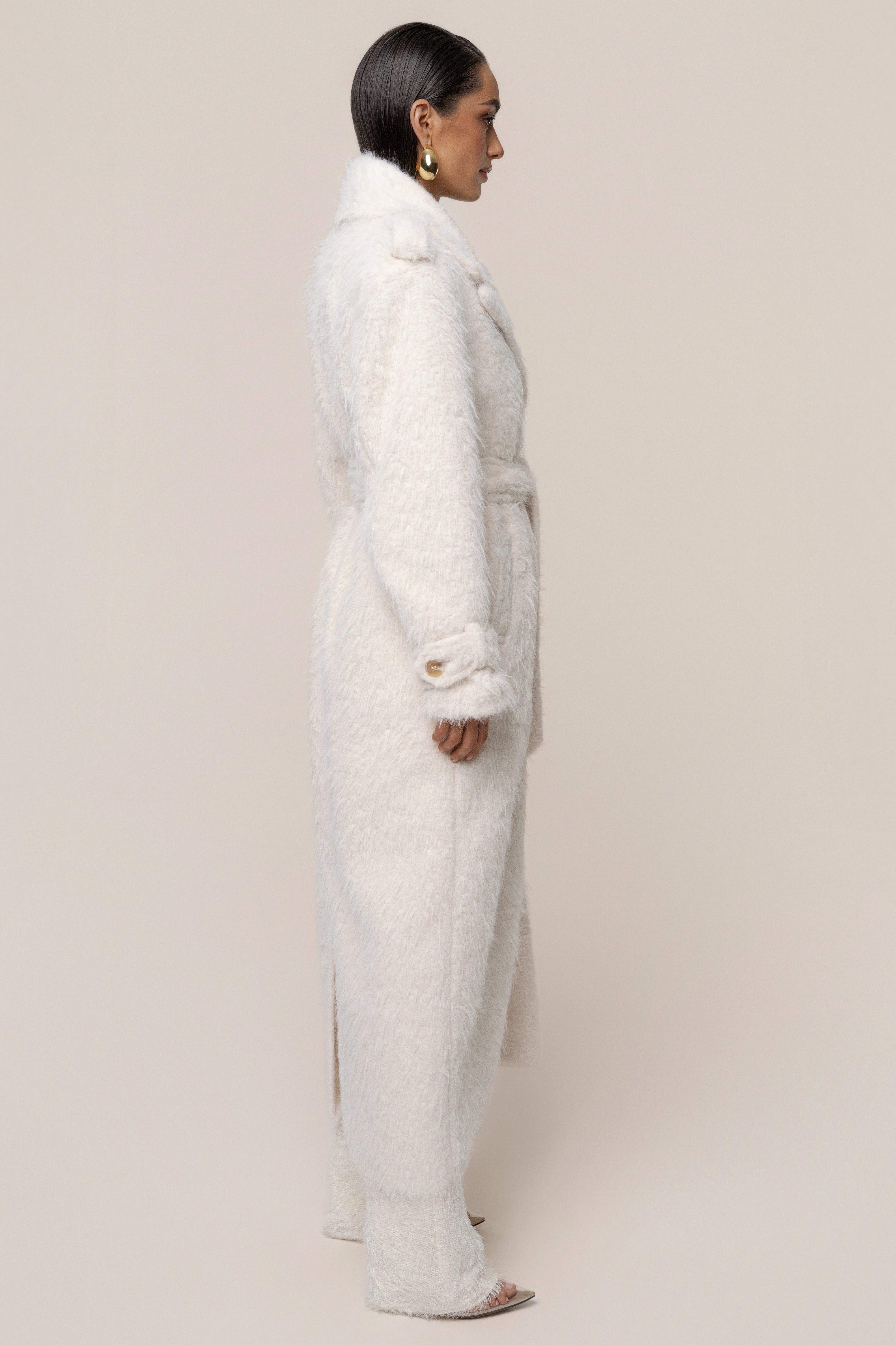 Ivory Warm Layers Oversize Coat
