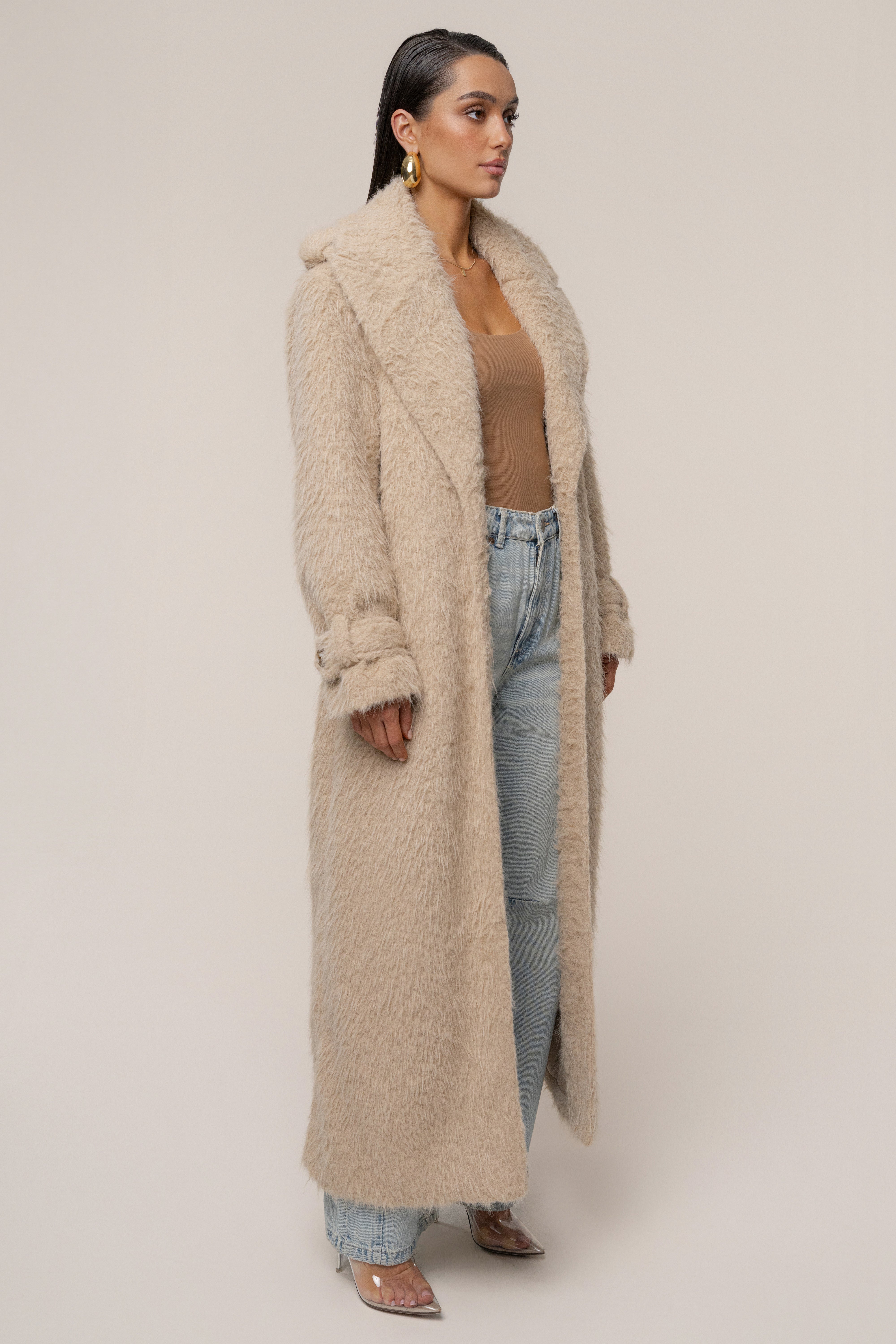 Beige Warm Layers Oversize Coat