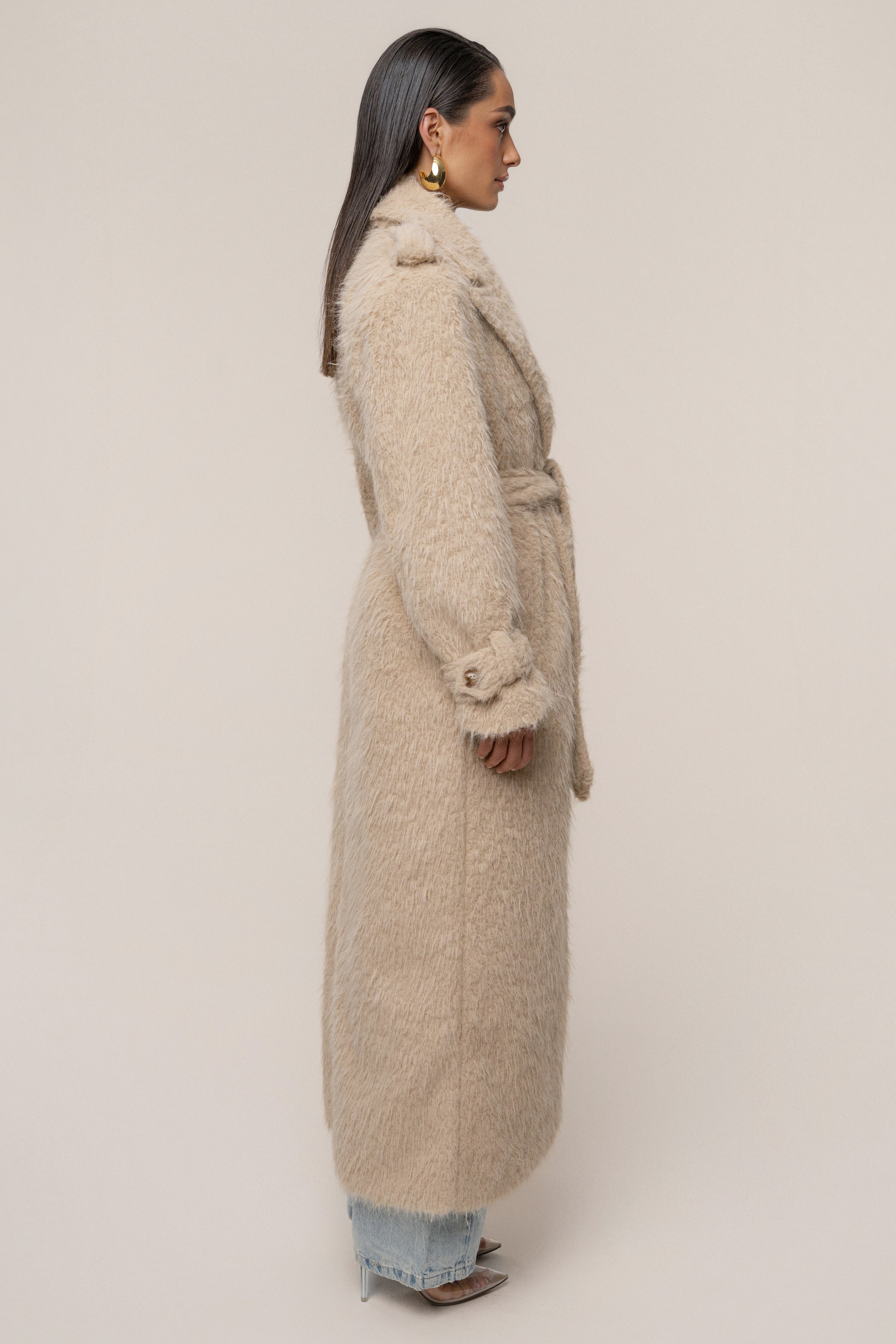Beige Warm Layers Oversize Coat