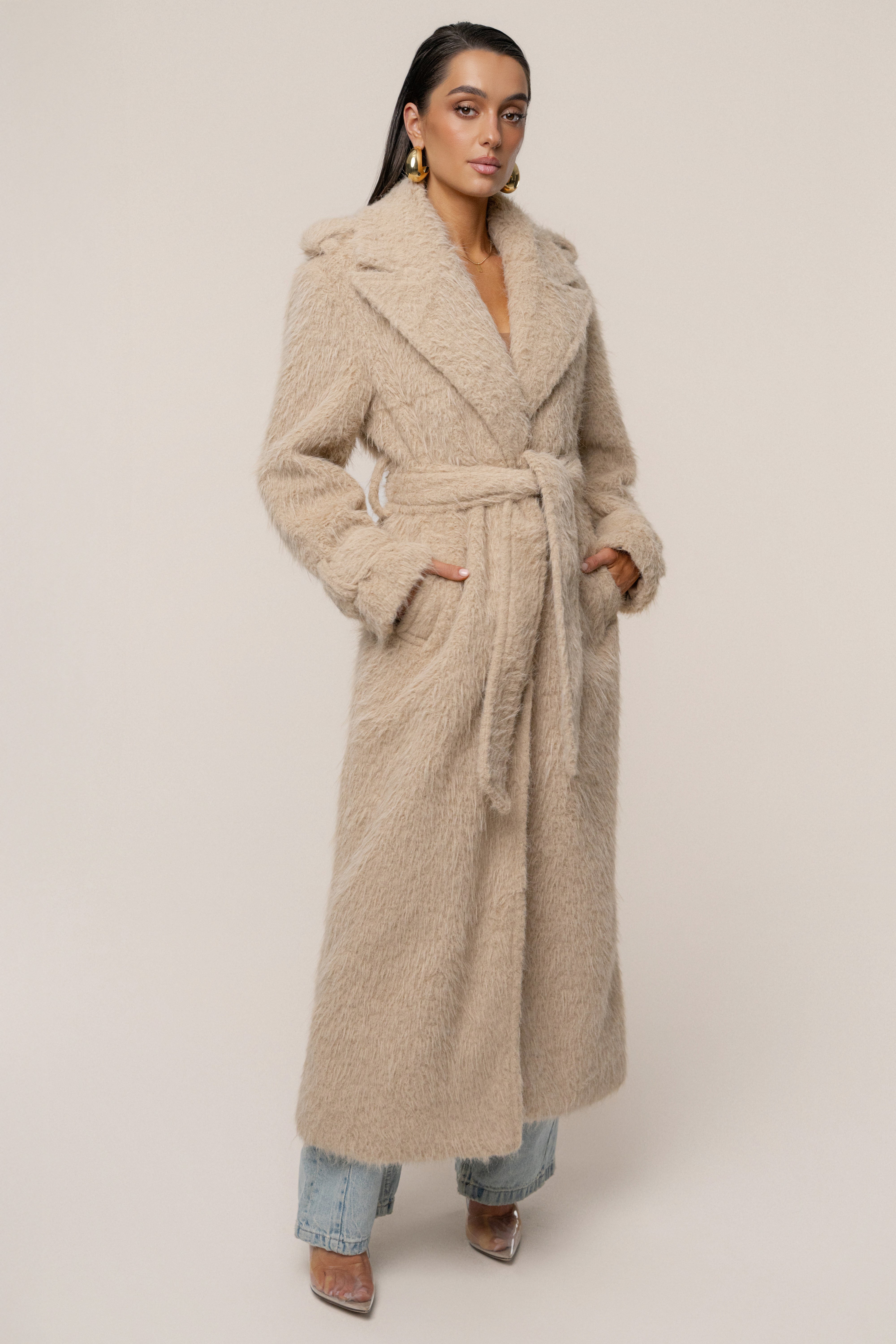 Beige Warm Layers Oversize Coat