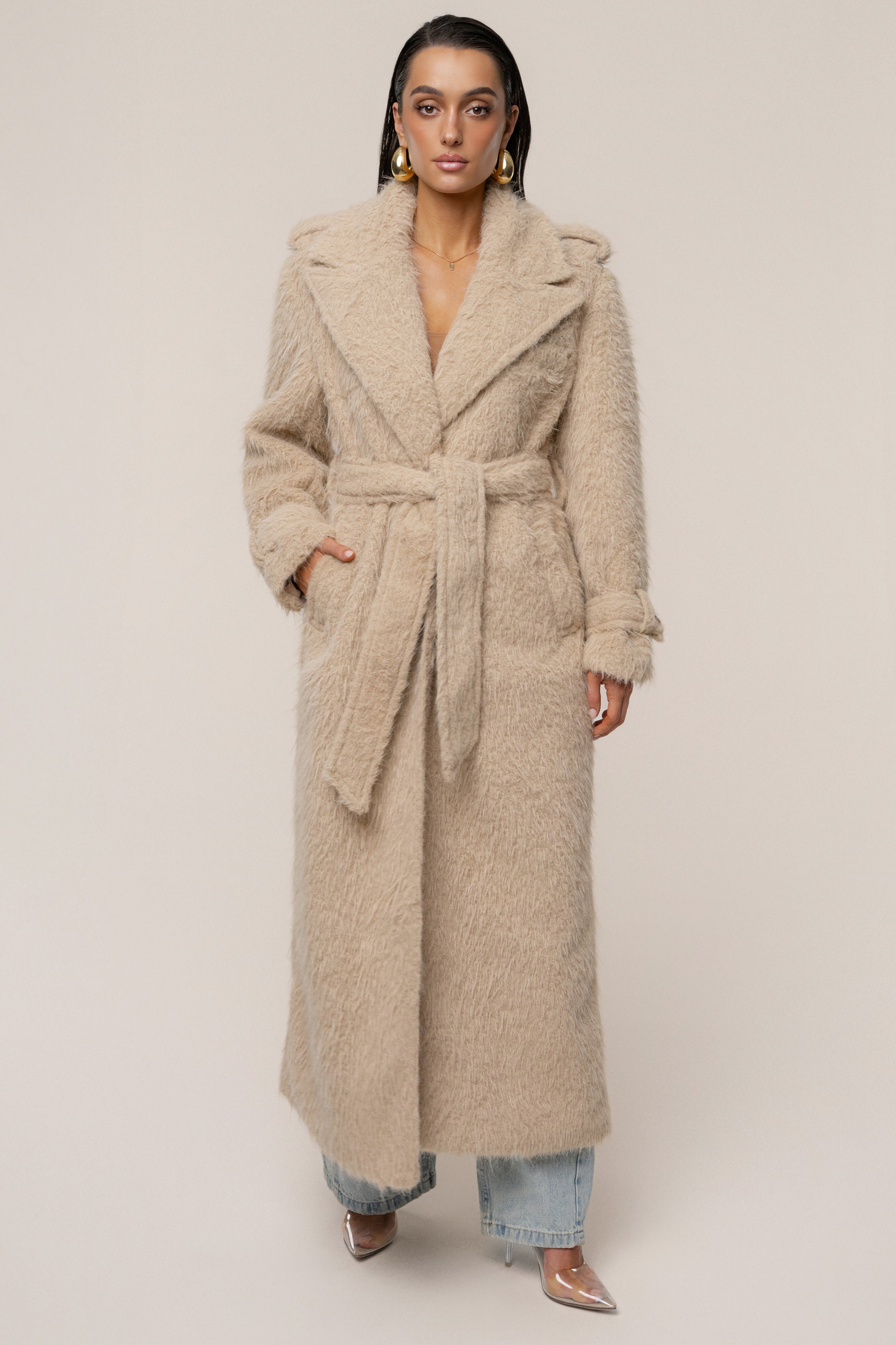 Beige Warm Layers Oversize Coat