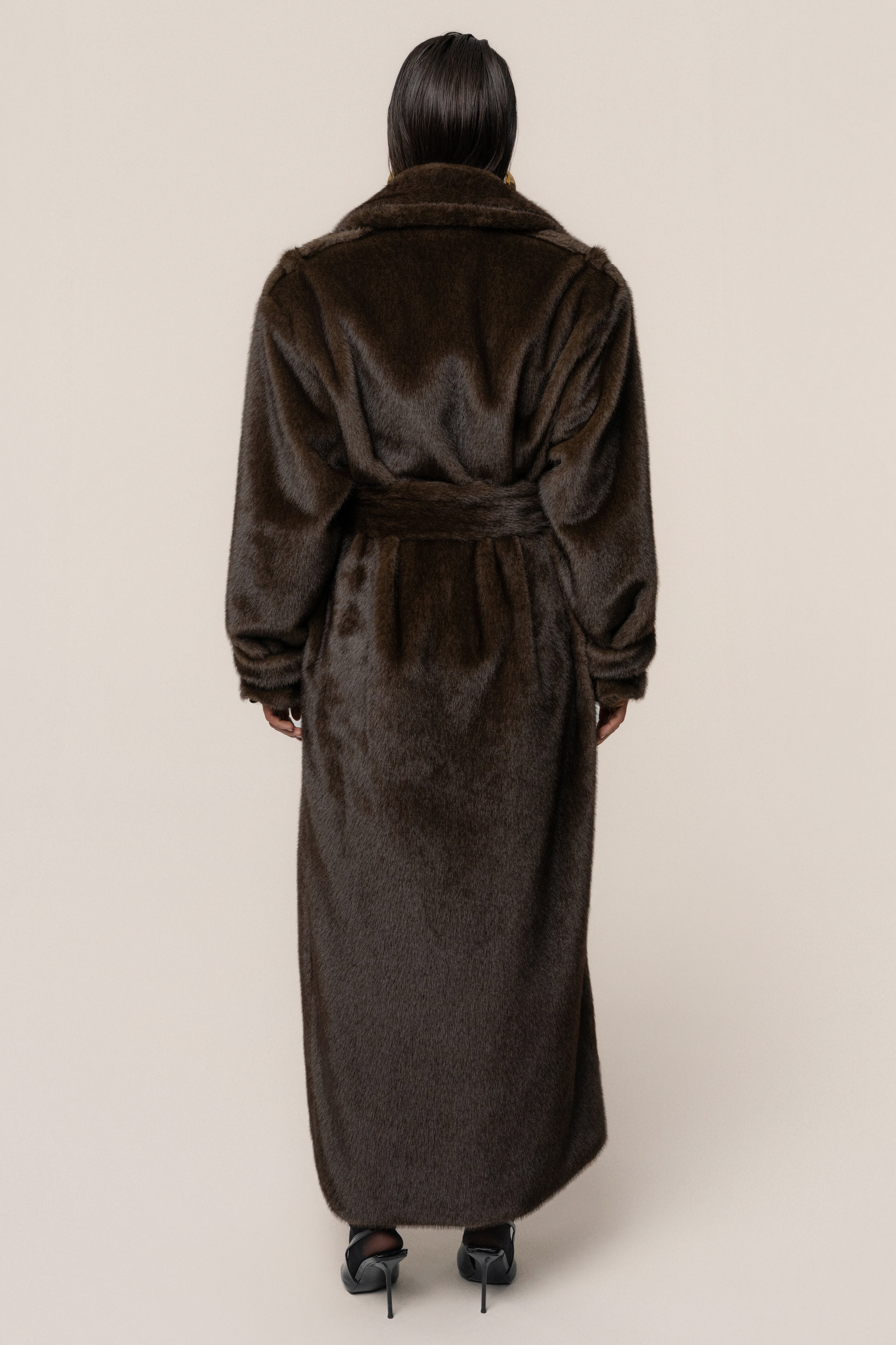 Brown Uptown Faux Fur Coat