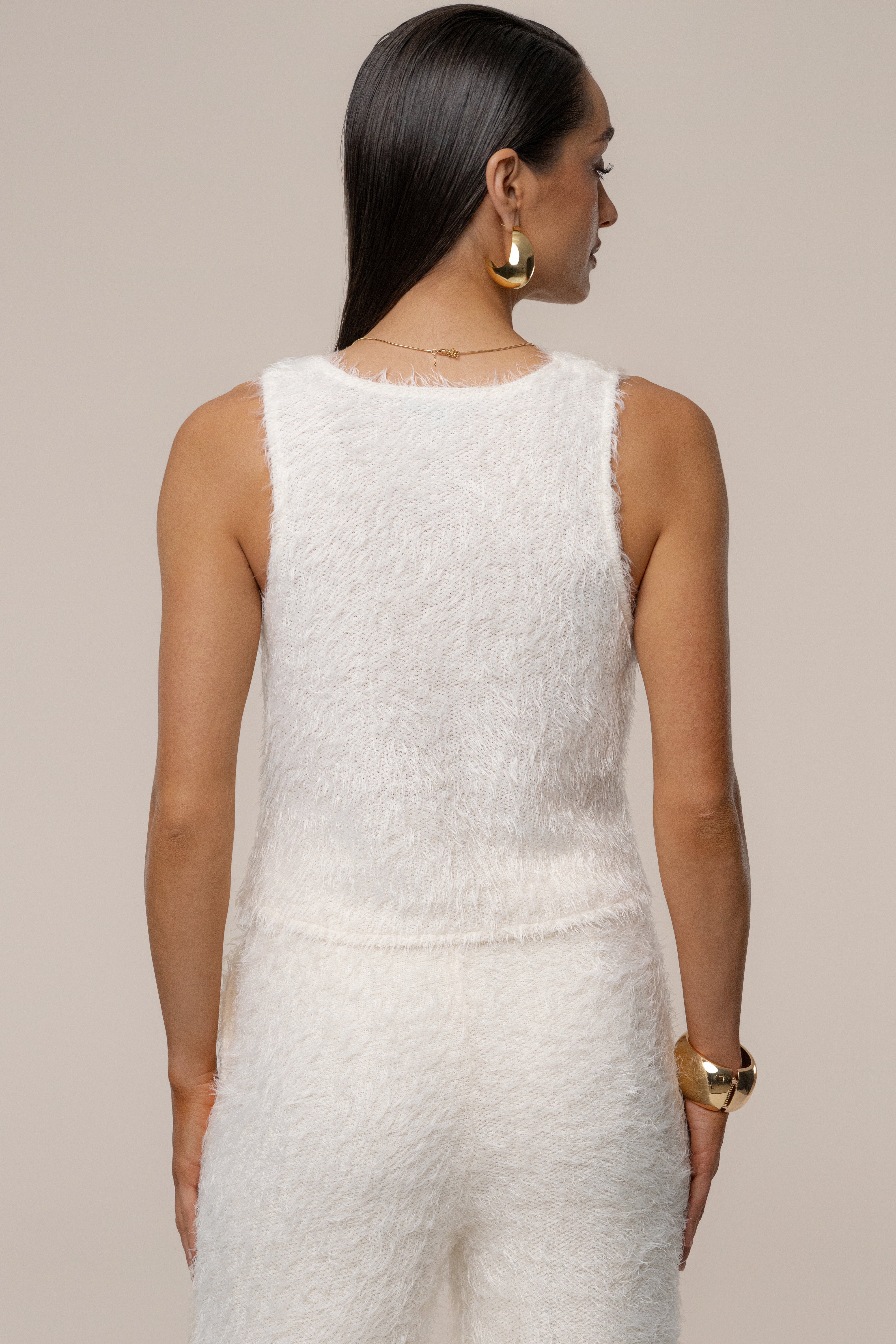 Cream Soft Talk Knit Top