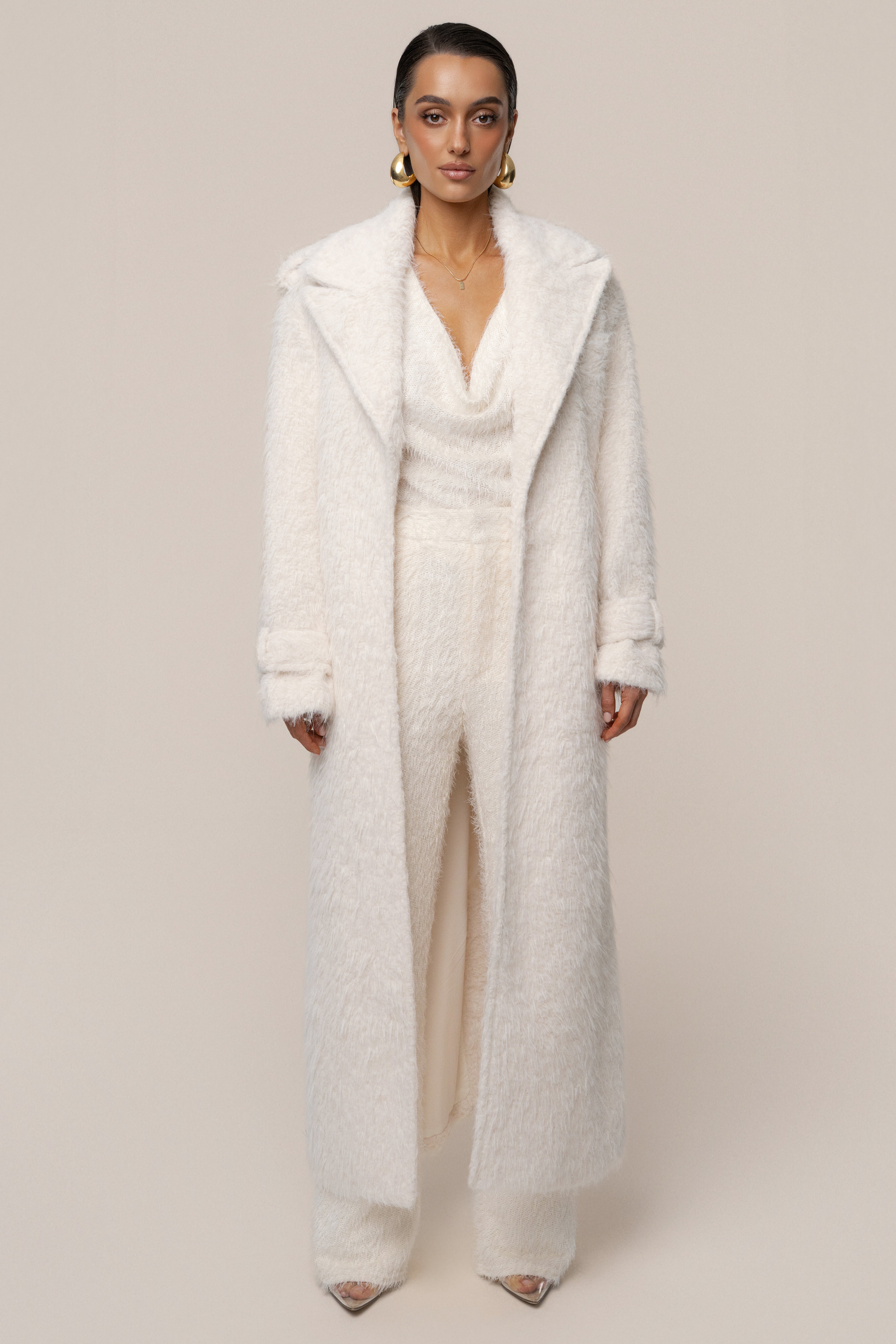 Ivory Warm Layers Oversize Coat