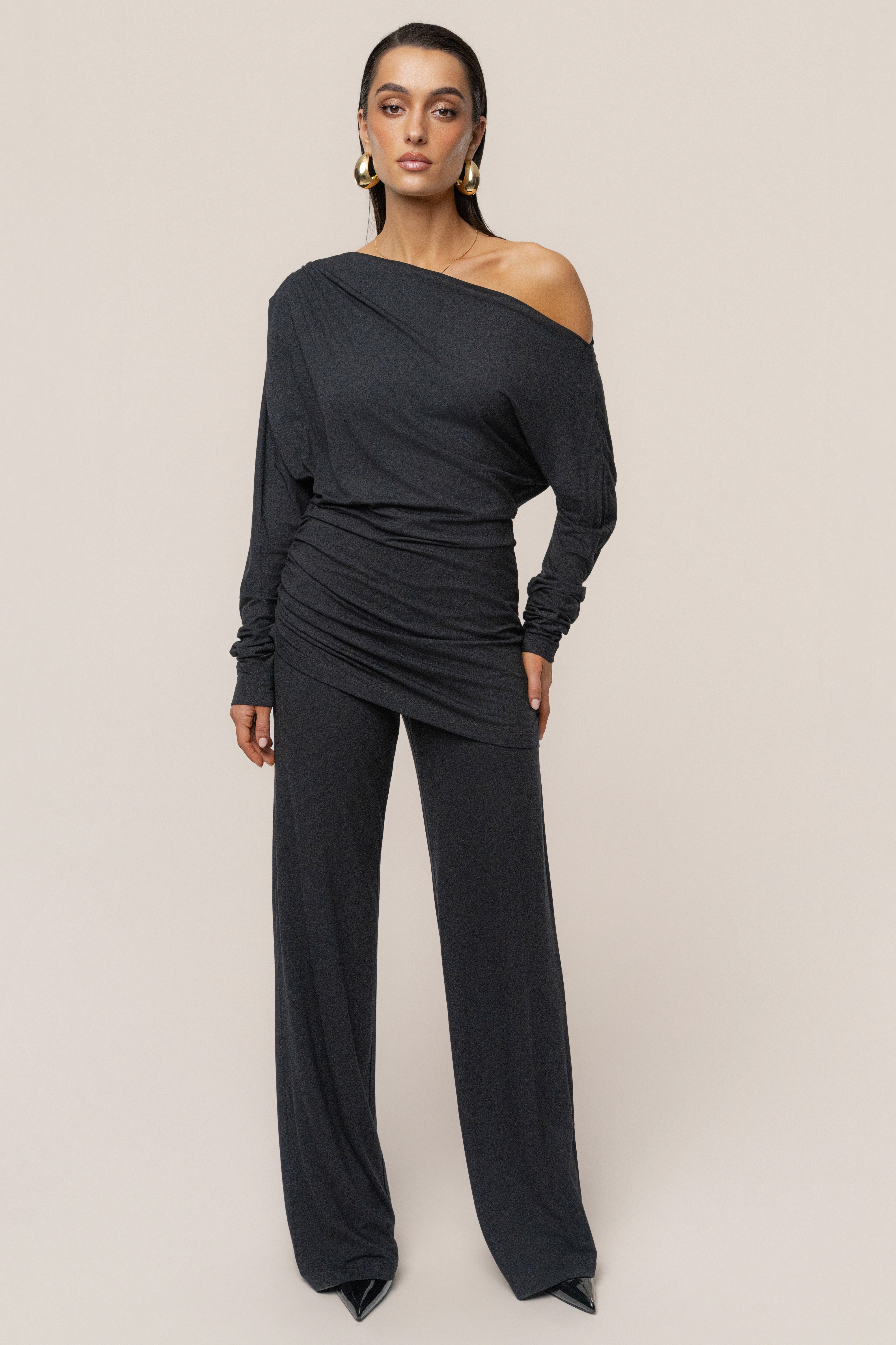 Black Winter Soirée Pant Set