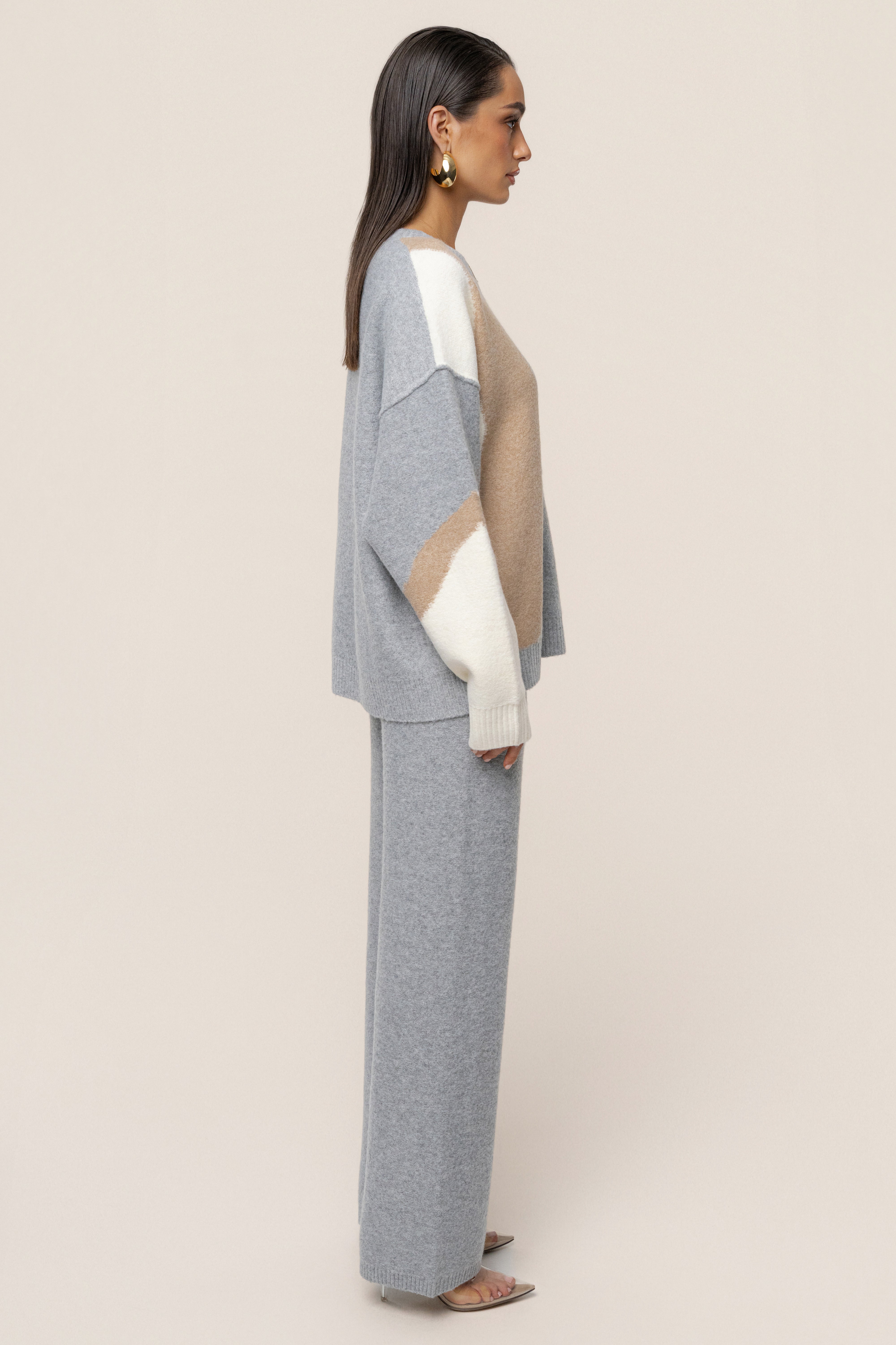 Grey Emelie Knit Pant Set