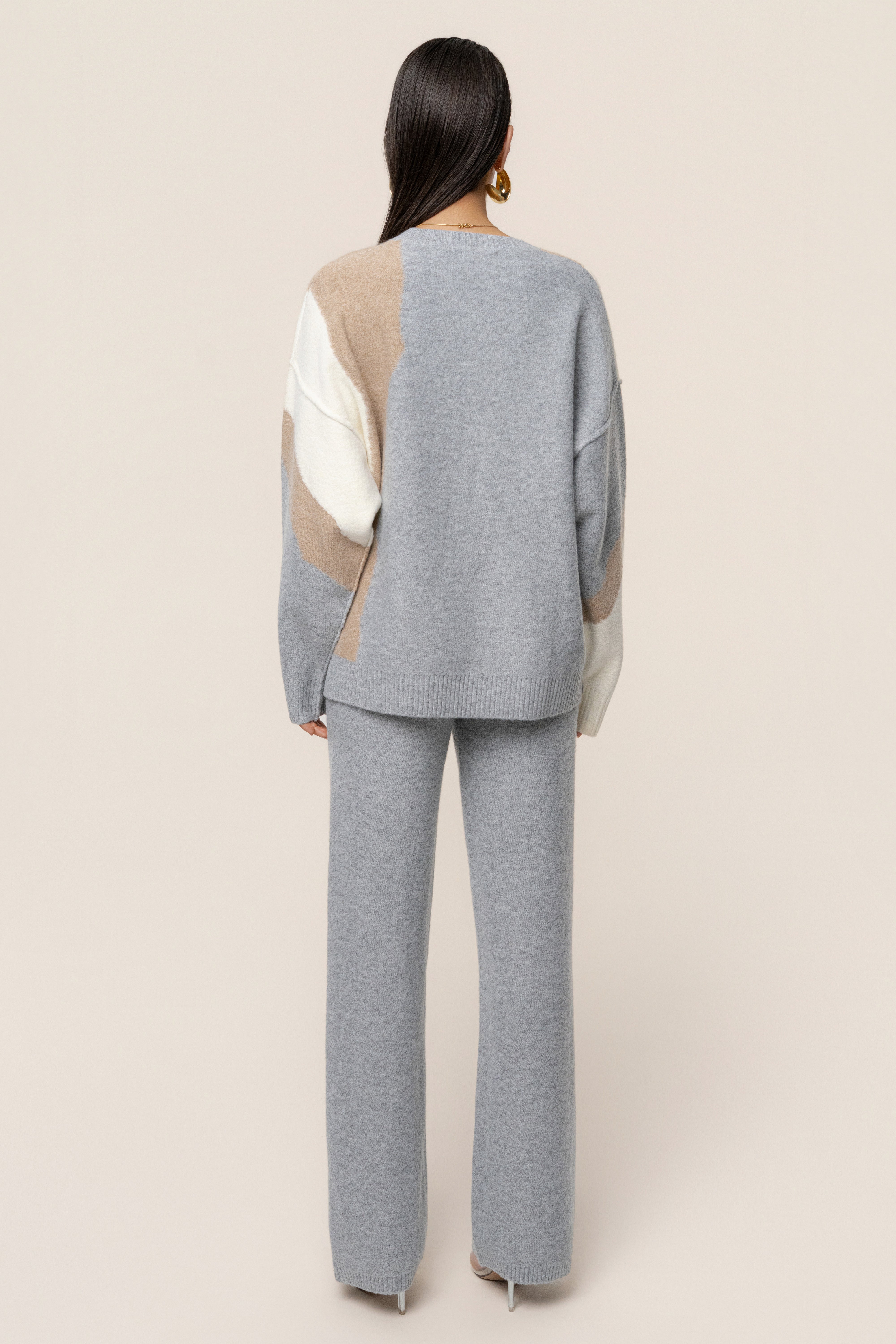 Grey Emelie Knit Pant Set