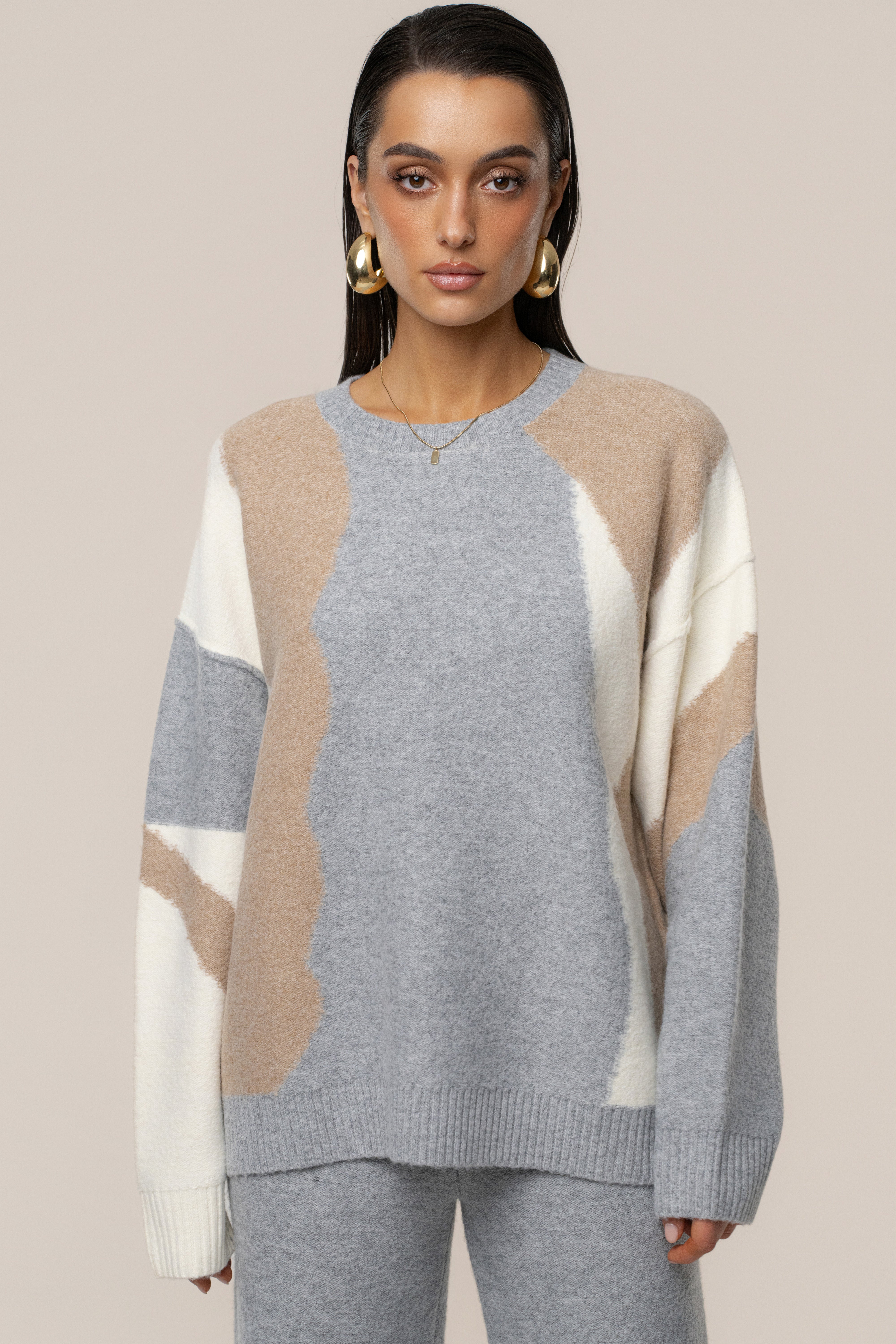 Grey Emelie Knit Pant Set