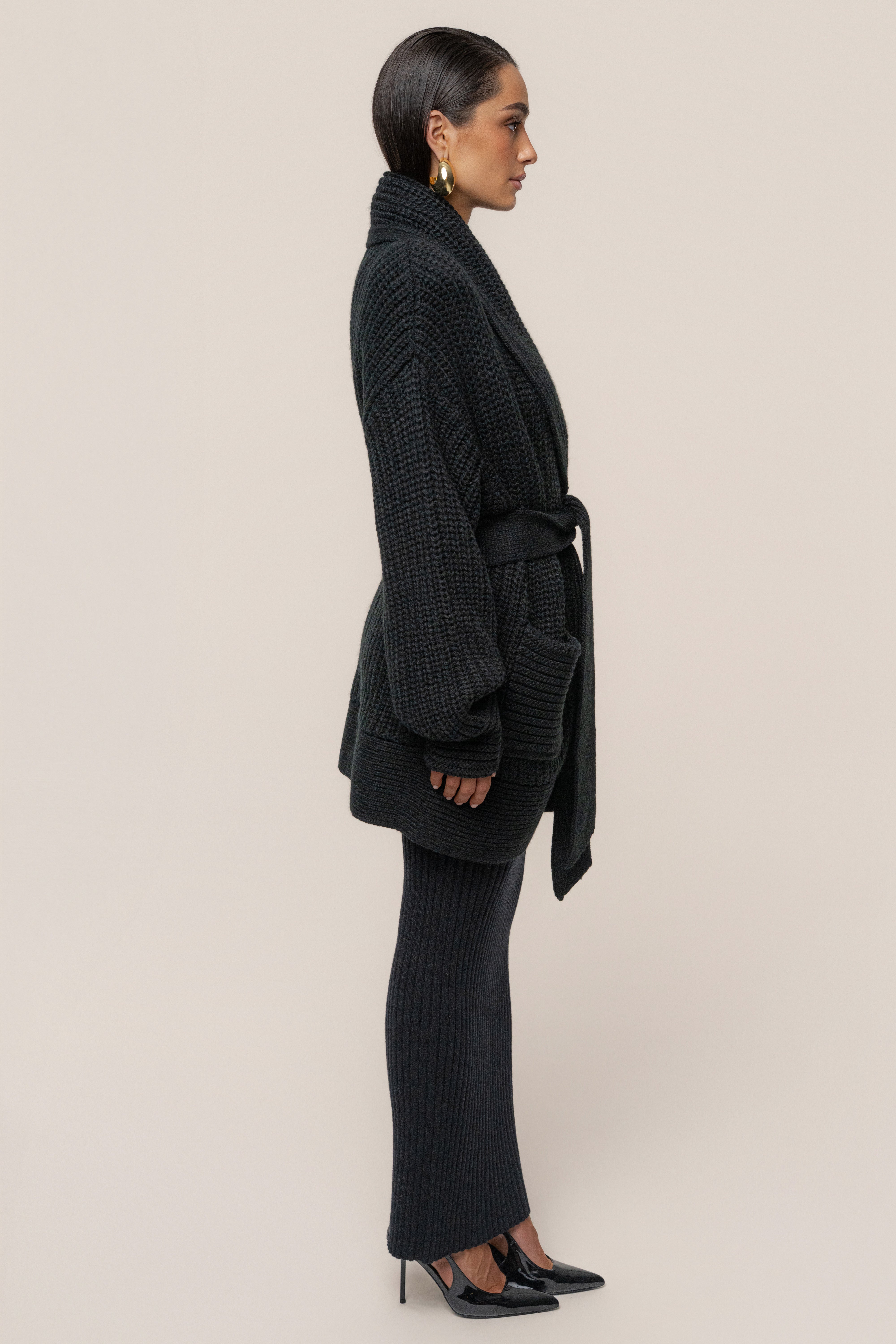 Black Hazel Knit Cardigan