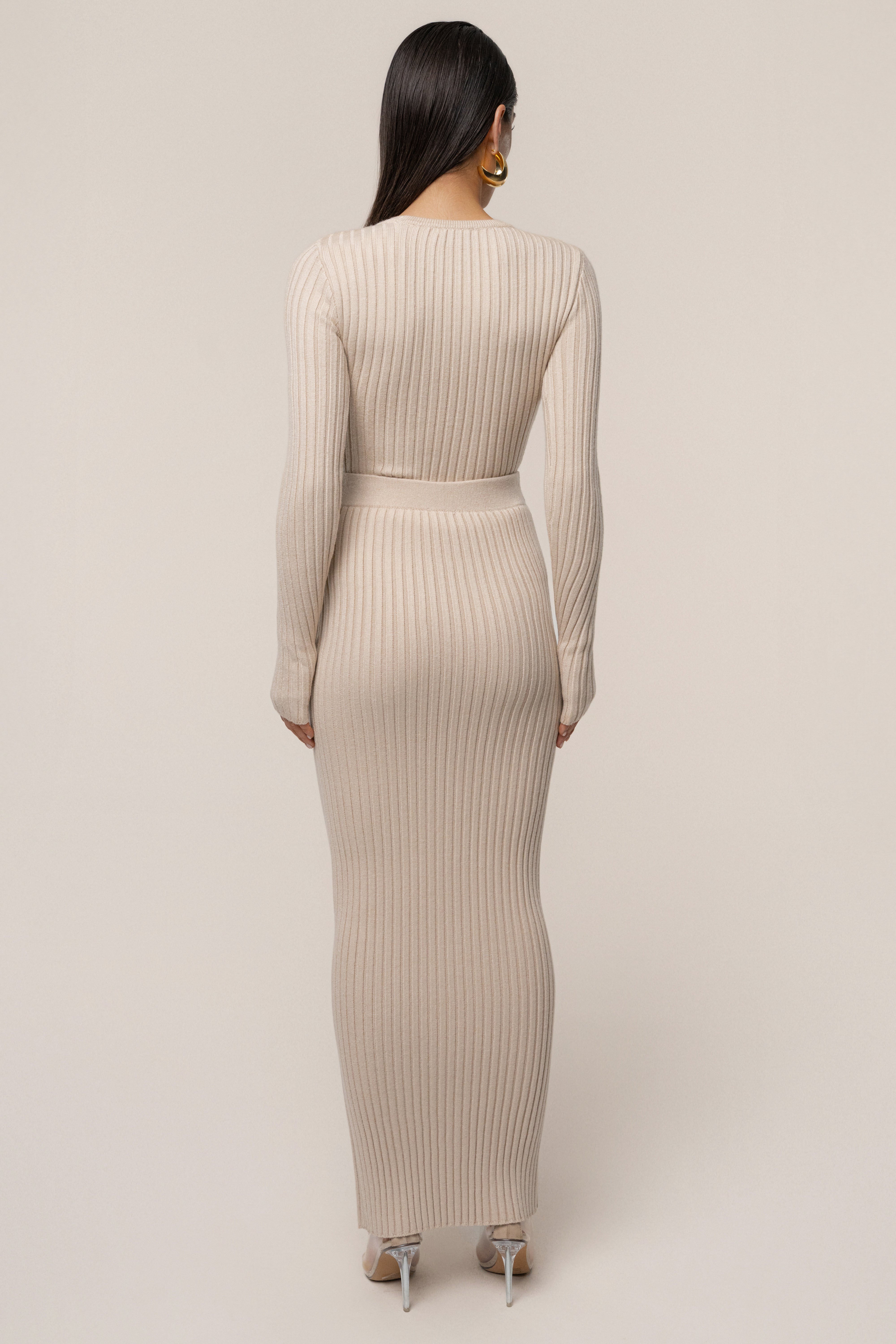 Stone Soft Reset Ribbed Skirt