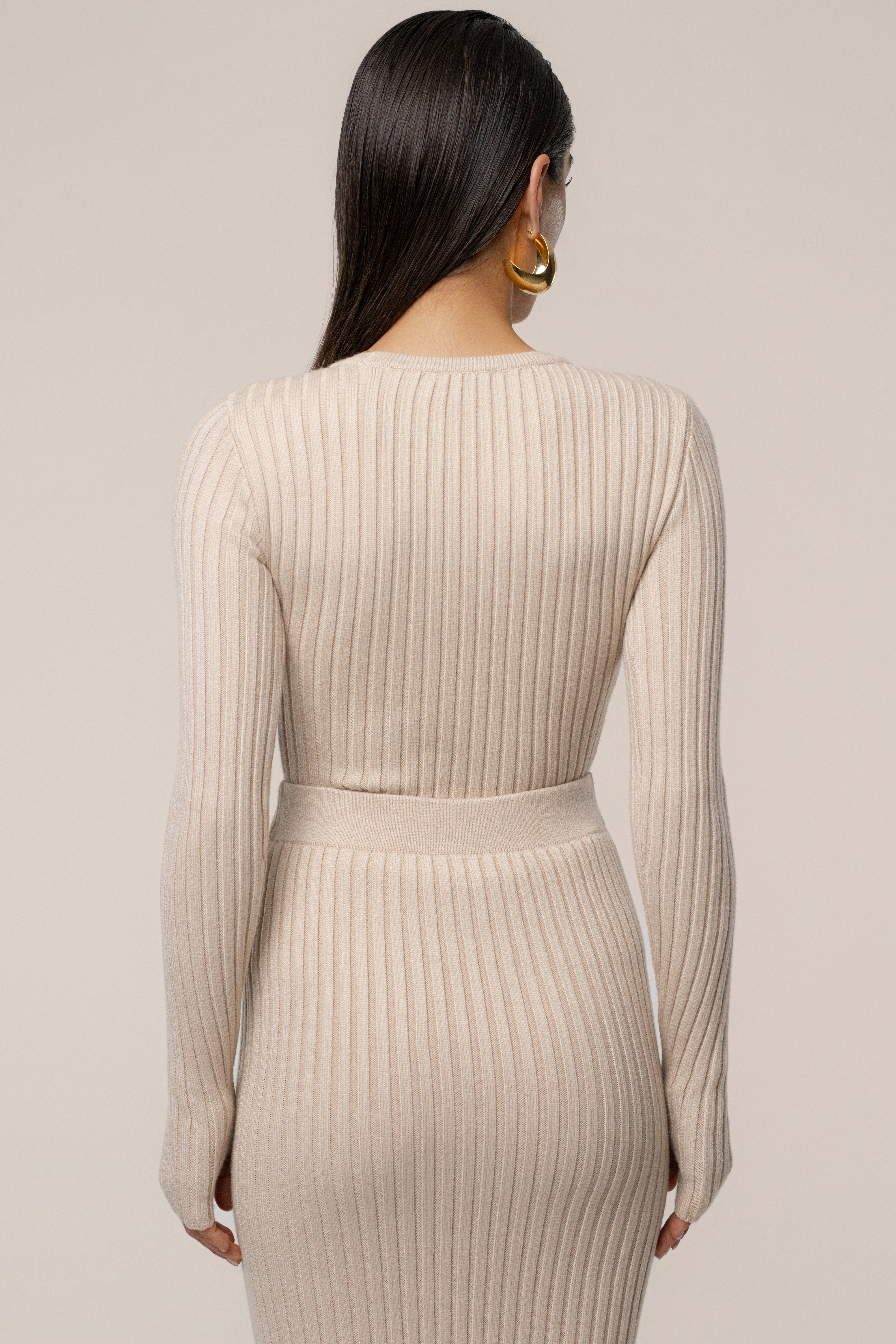 Stone Overcast Ribbed Top