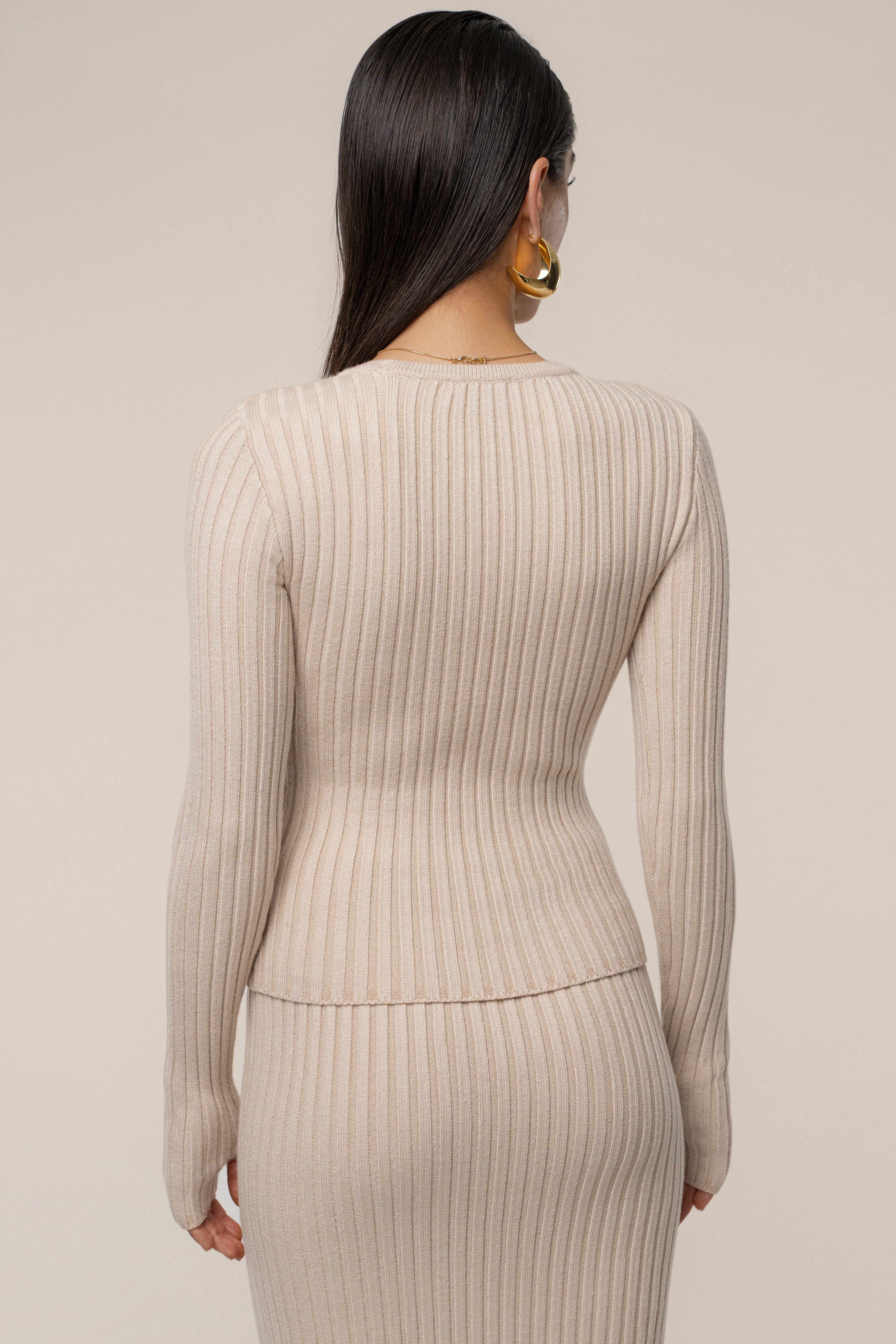 Stone Overcast Ribbed Top
