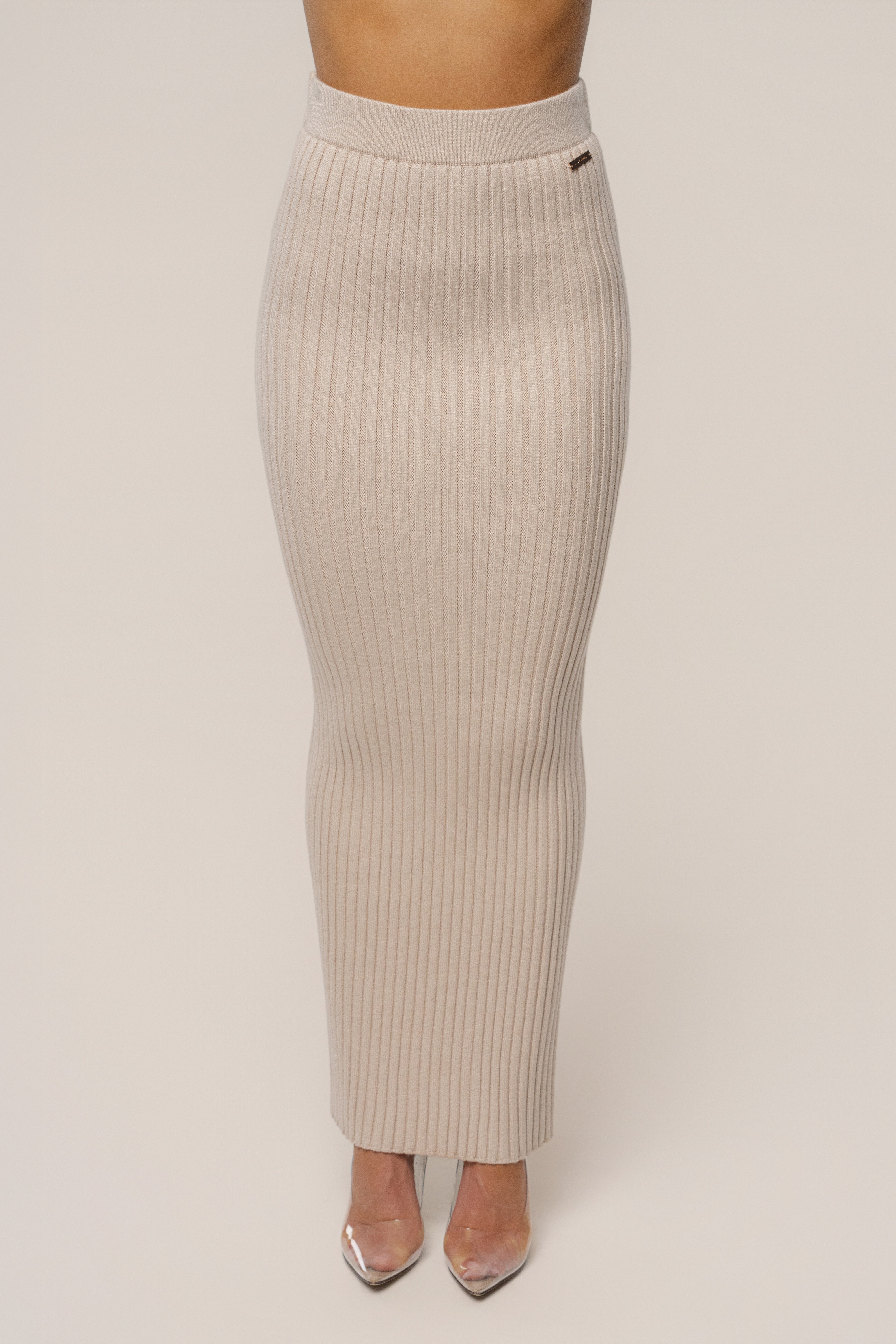 Stone Soft Reset Ribbed Skirt