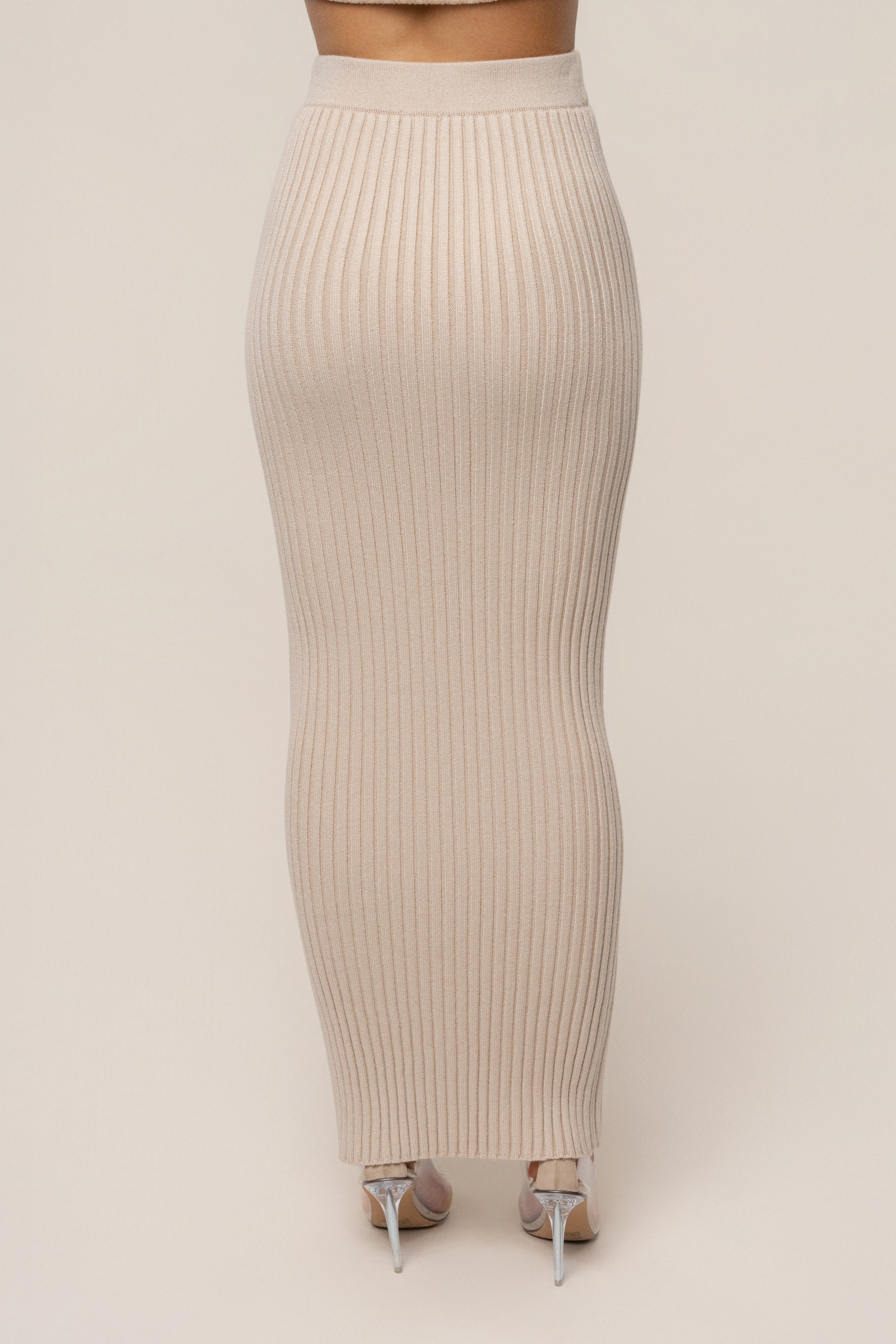Stone Soft Reset Ribbed Skirt