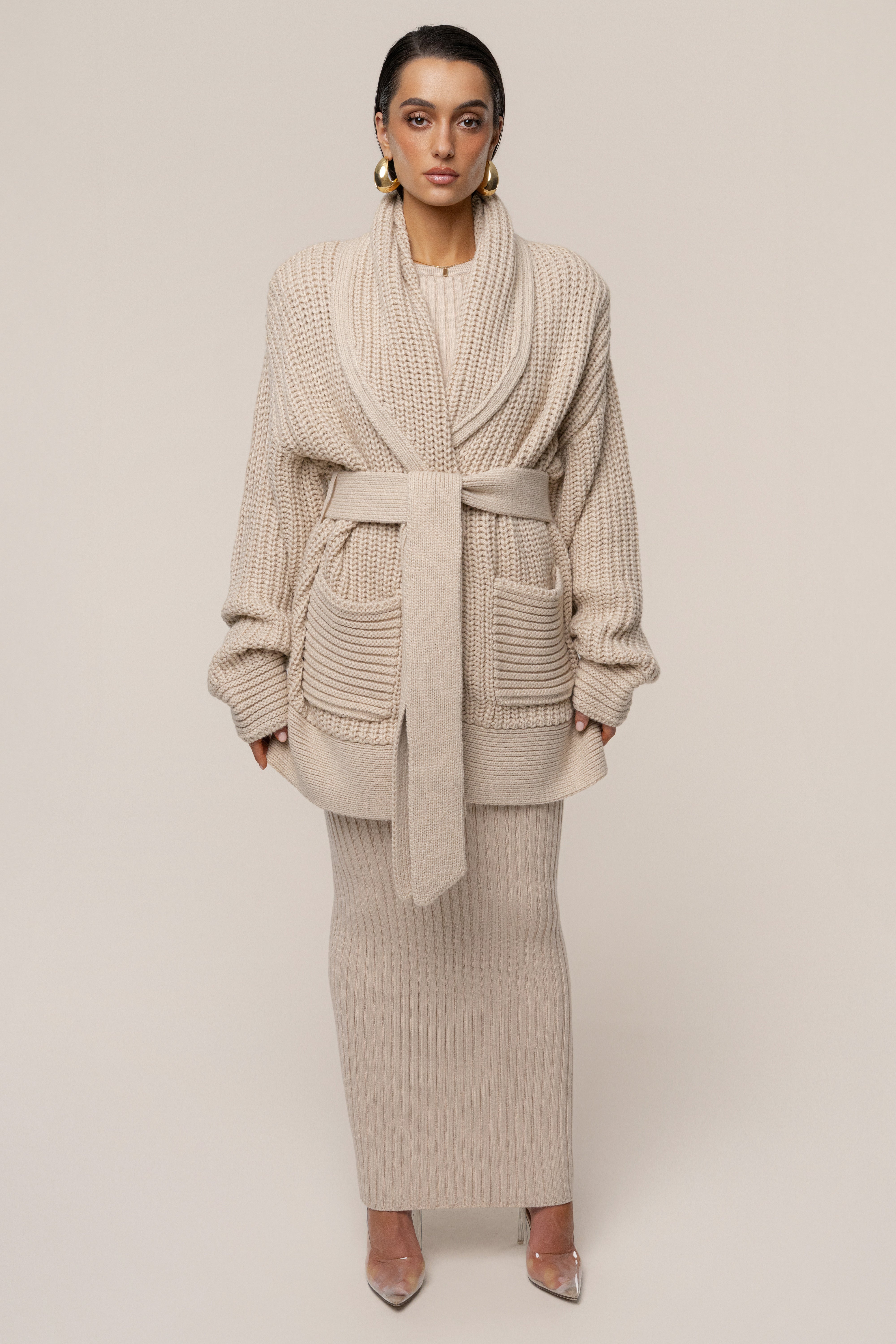 Stone Hazel Knit Cardigan - JLUXLABEL