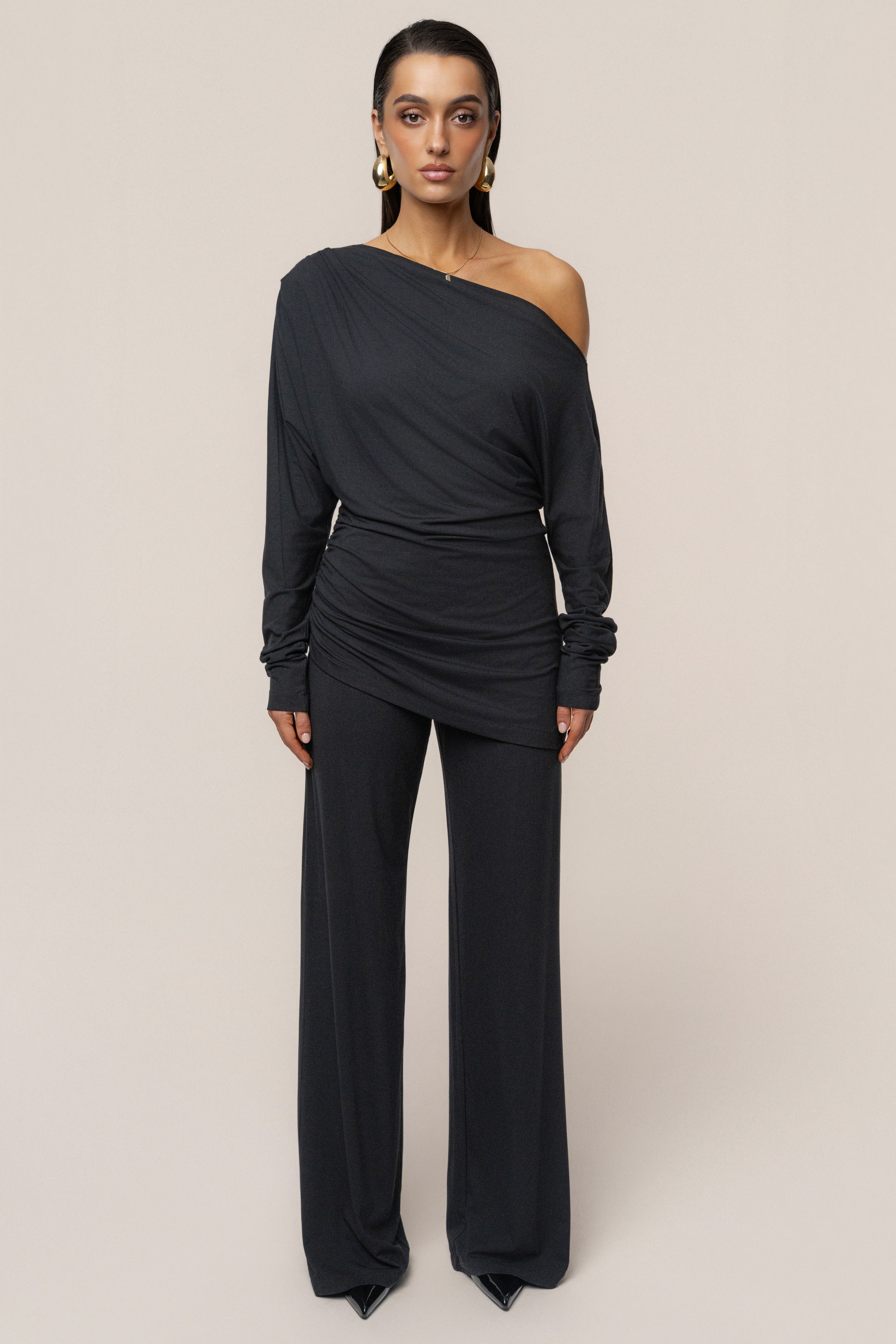 Black Winter Soirée Pant Set - JLUXLABEL