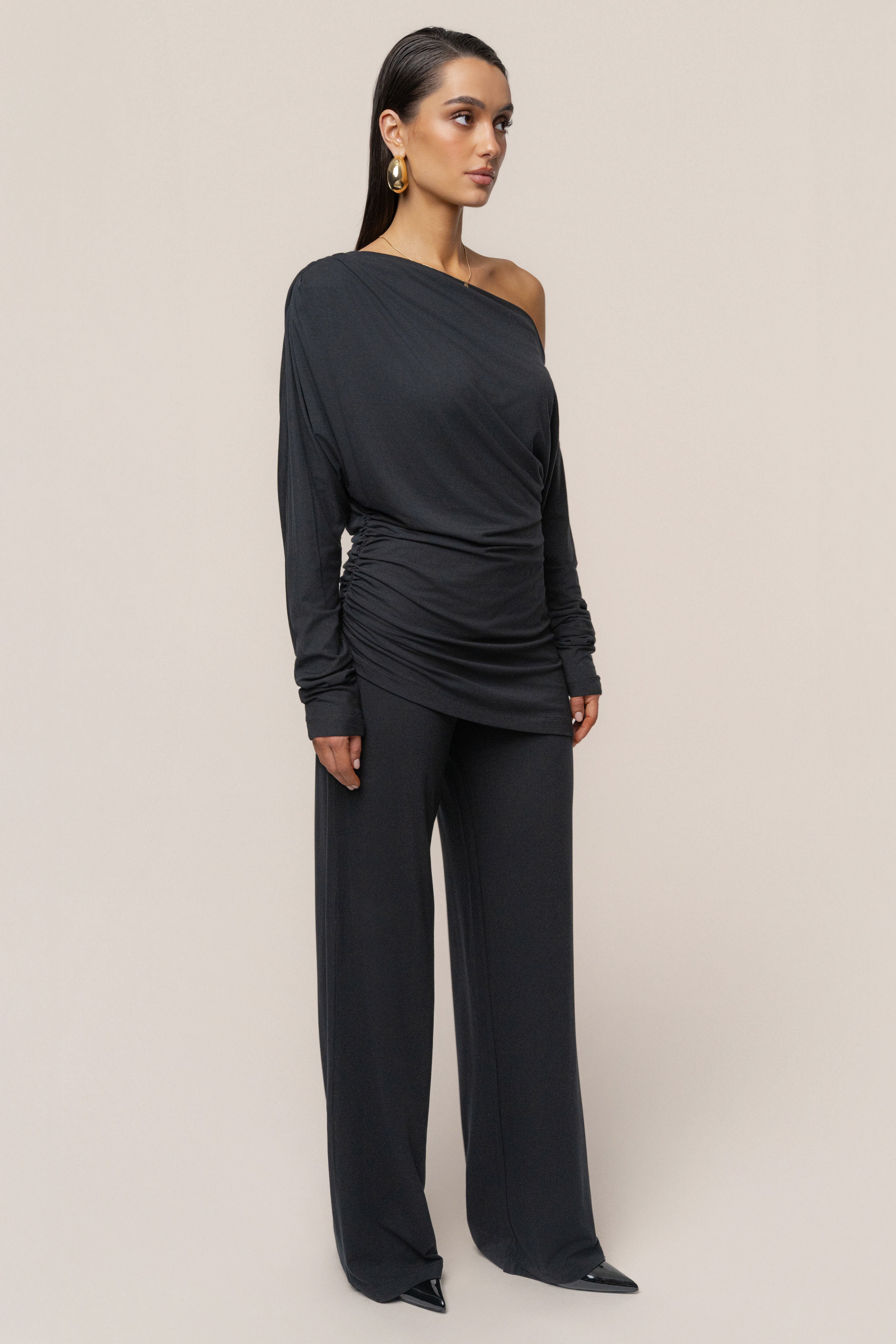 Black Winter Soirée Pant Set