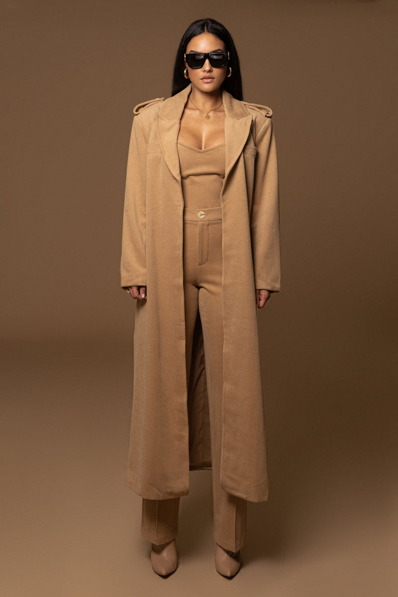 Beige SAVANNAH BELTED COAT