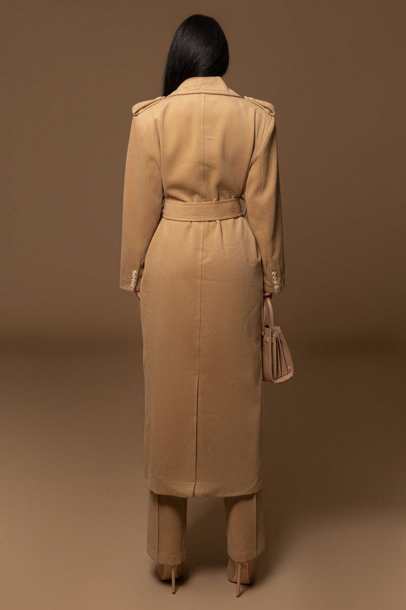 Beige SAVANNAH BELTED COAT