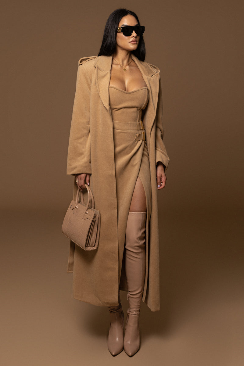 Beige GISELE SLIT SKIRT