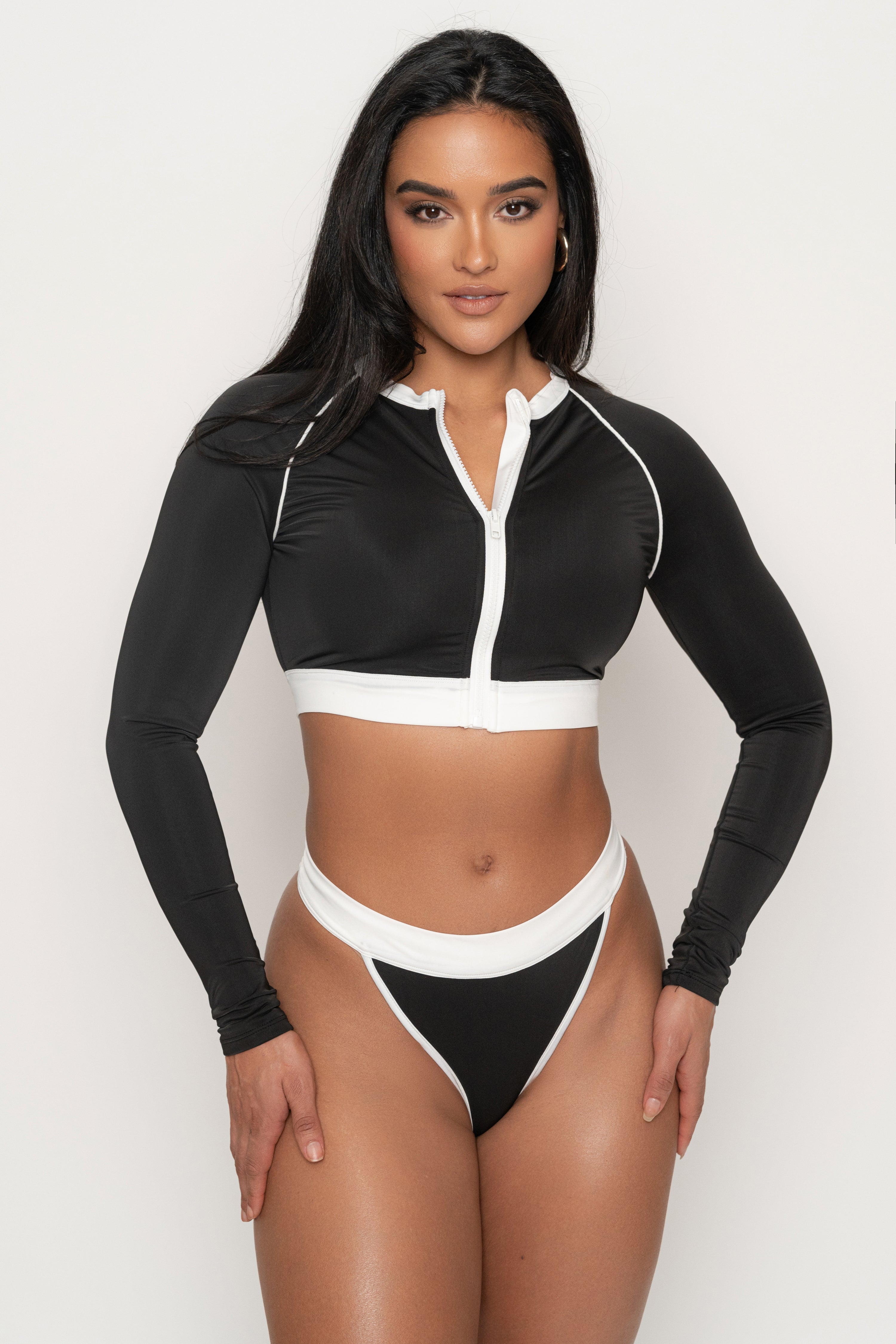Black/White Contrast Bikini Set - JLUXLABEL