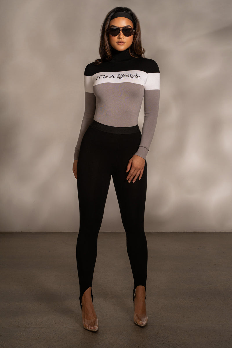 Grey Lifestyle Knit Bodysuit - JLUXLABEL
