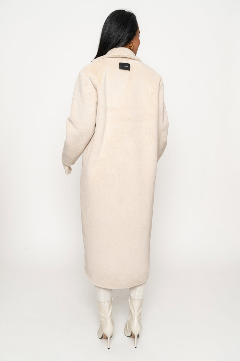 Beige Thelma Reversible Suede Coat