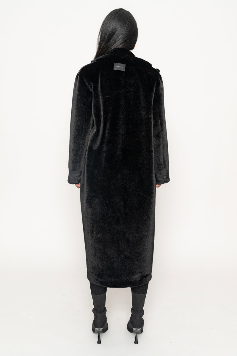 Black Thelma Reversible Suede Coat