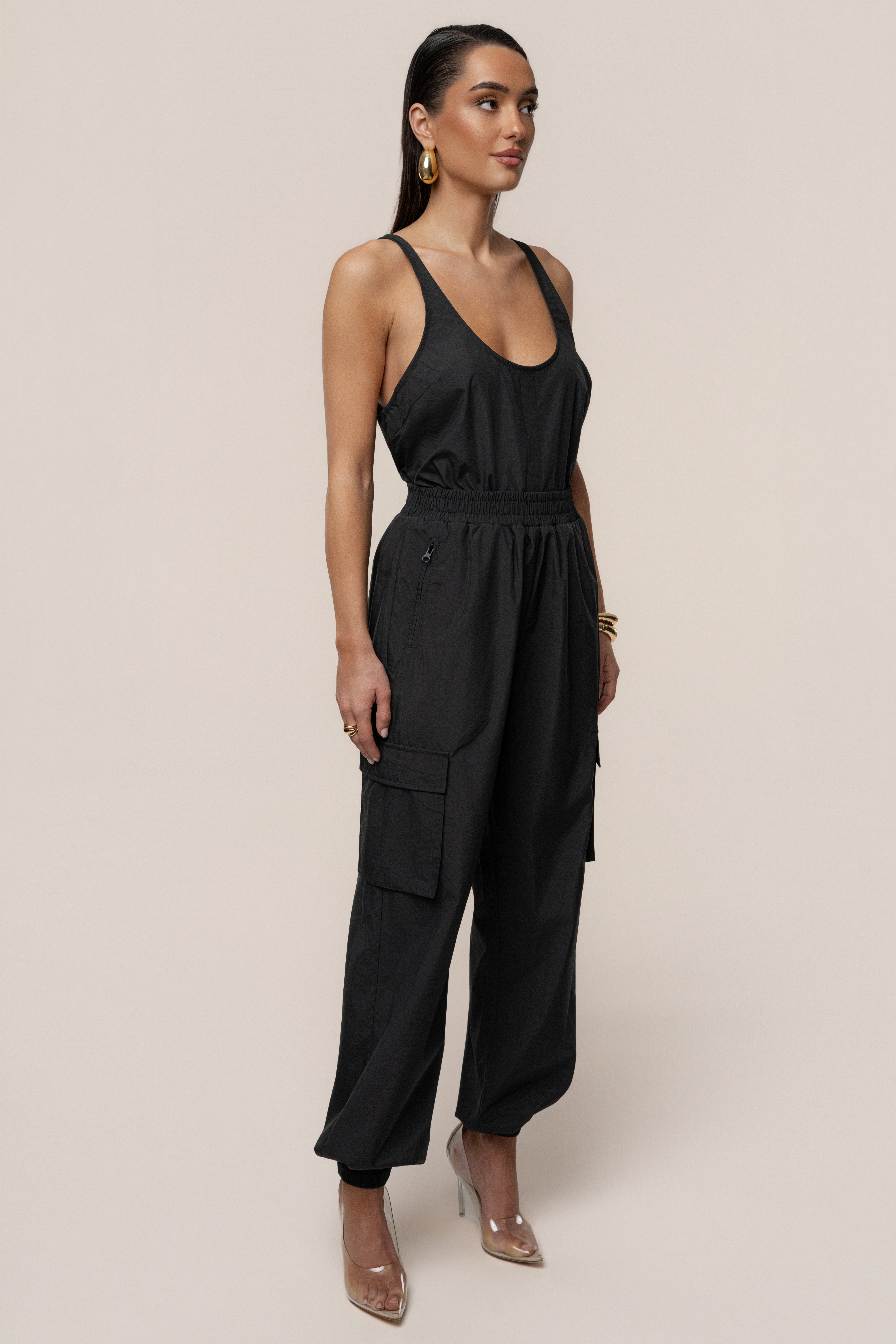 Black Active Scoop Neck Top