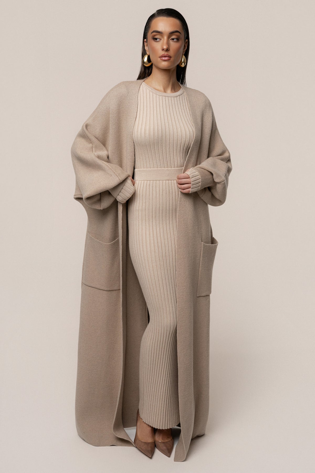 Beige Soft Embrace Cardigan - JLUXLABEL