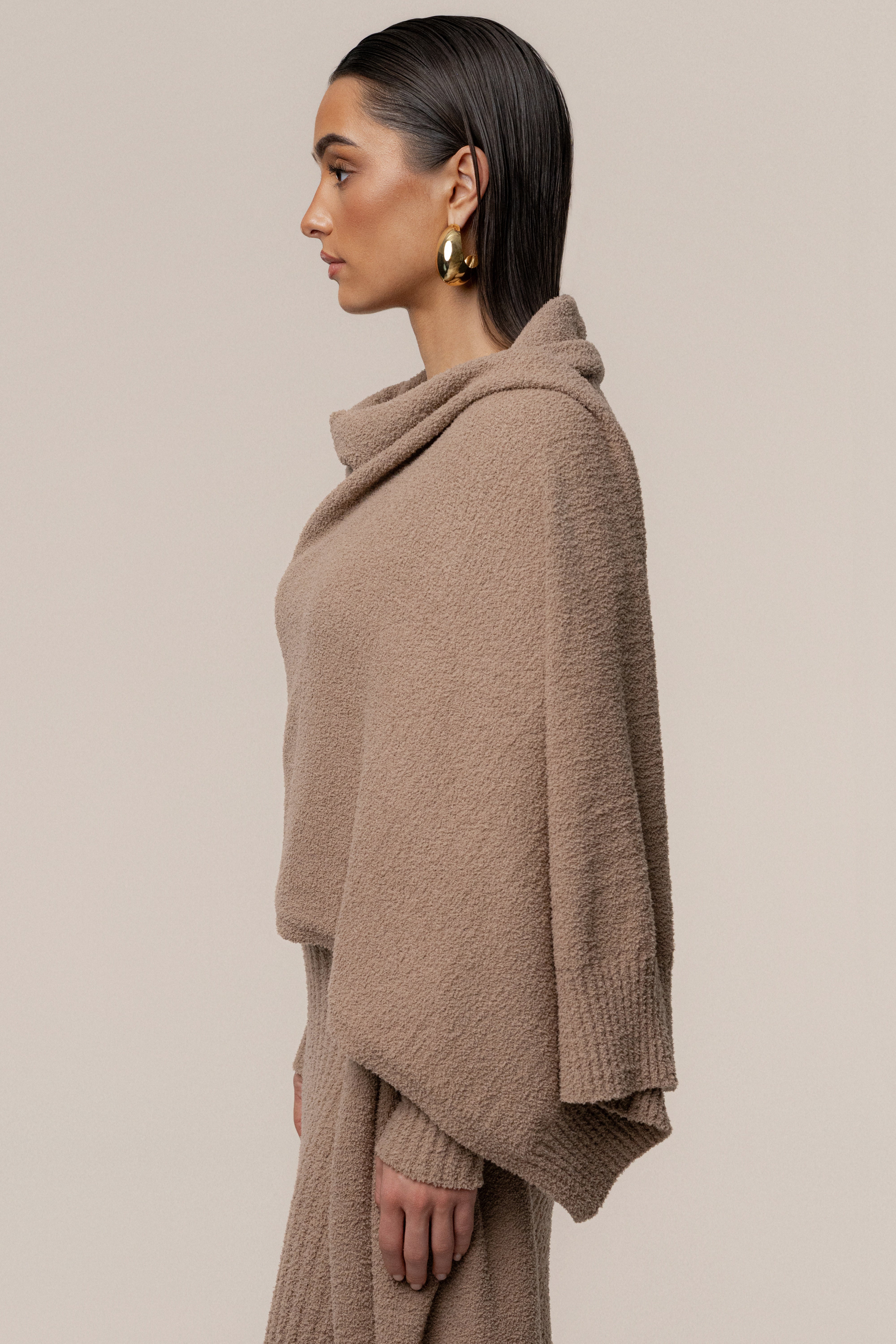 Taupe First Class Ribbed Maxi Dress