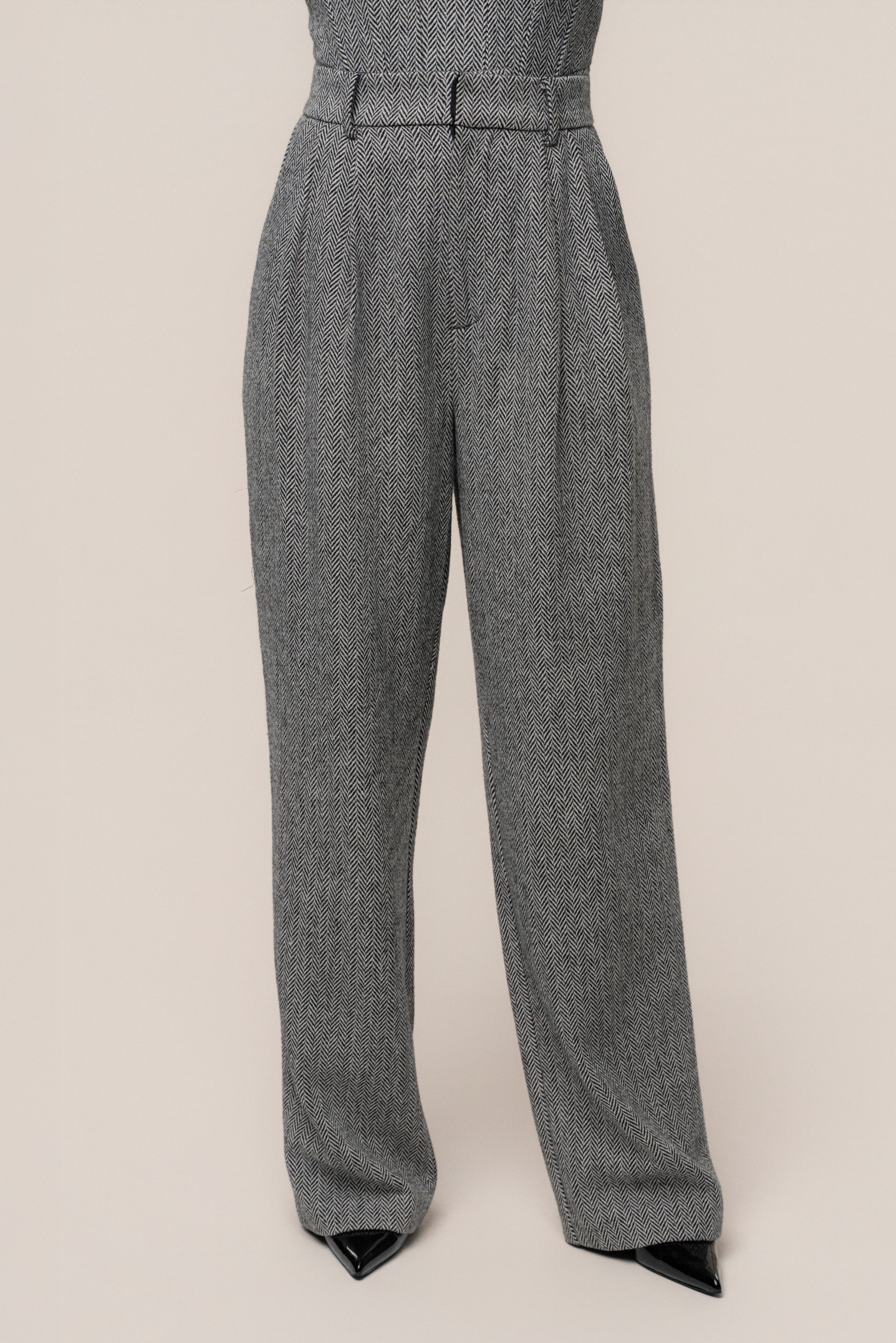 Classic Herringbone Trousers
