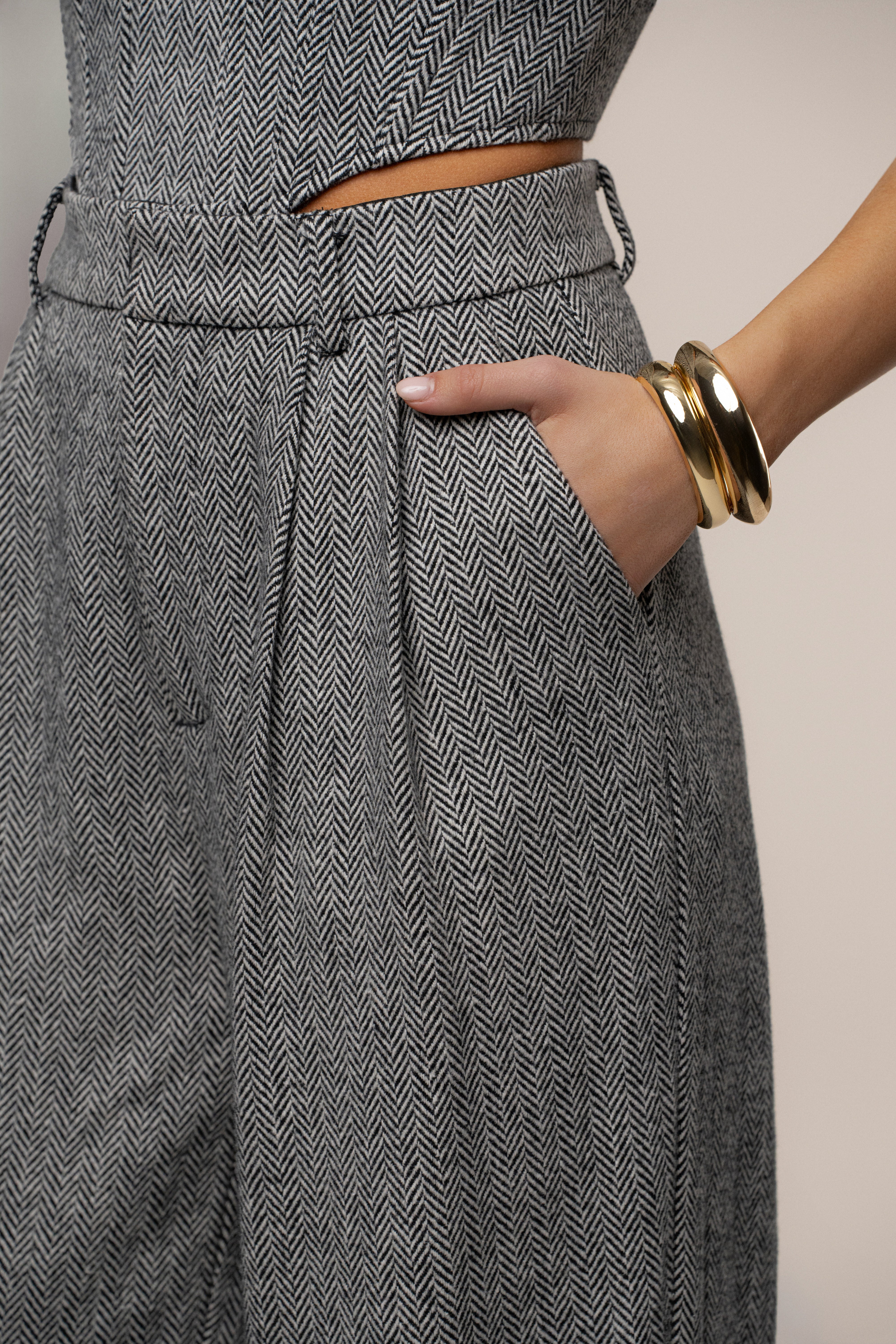 Classic Herringbone Trousers