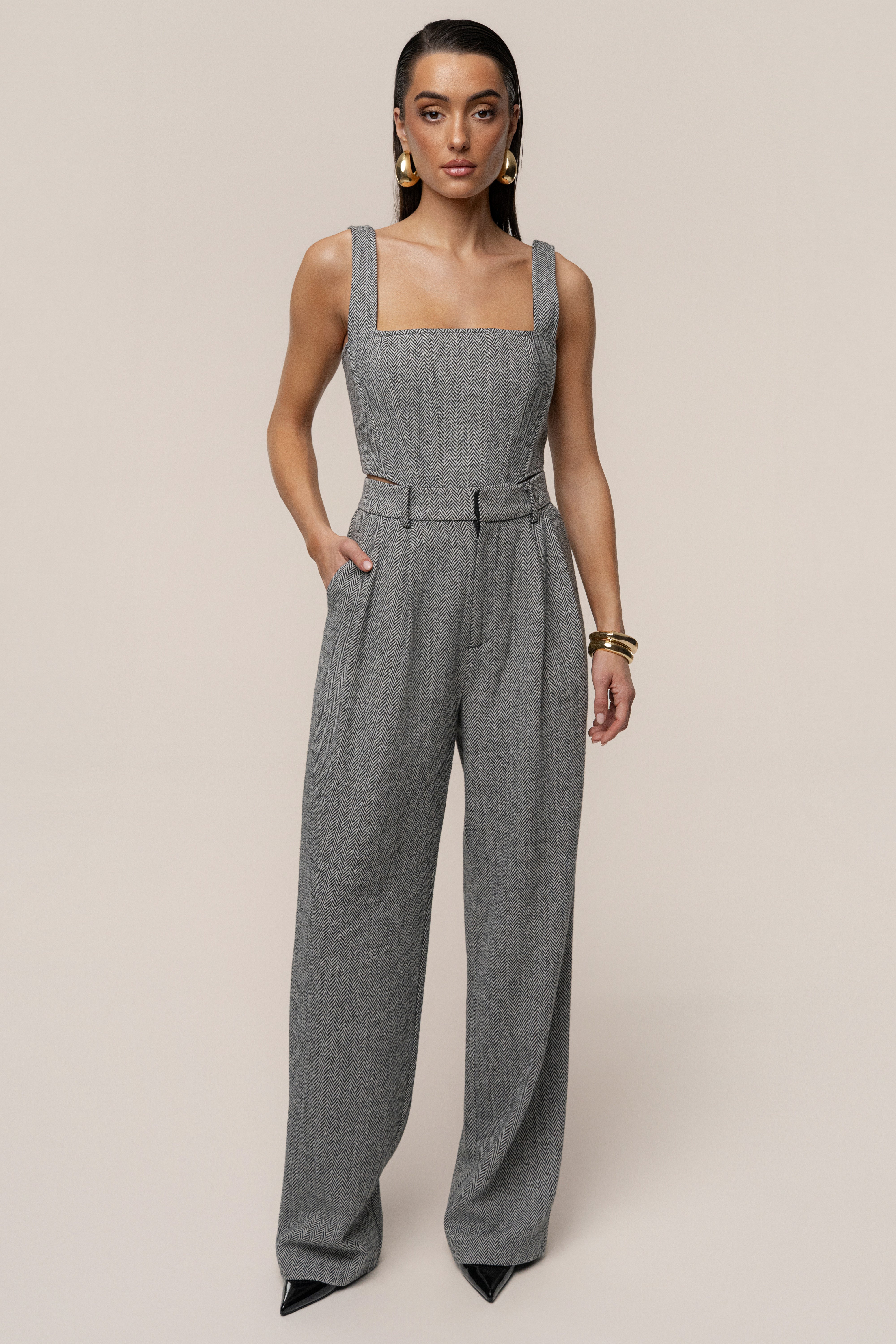 Classic Herringbone Trousers