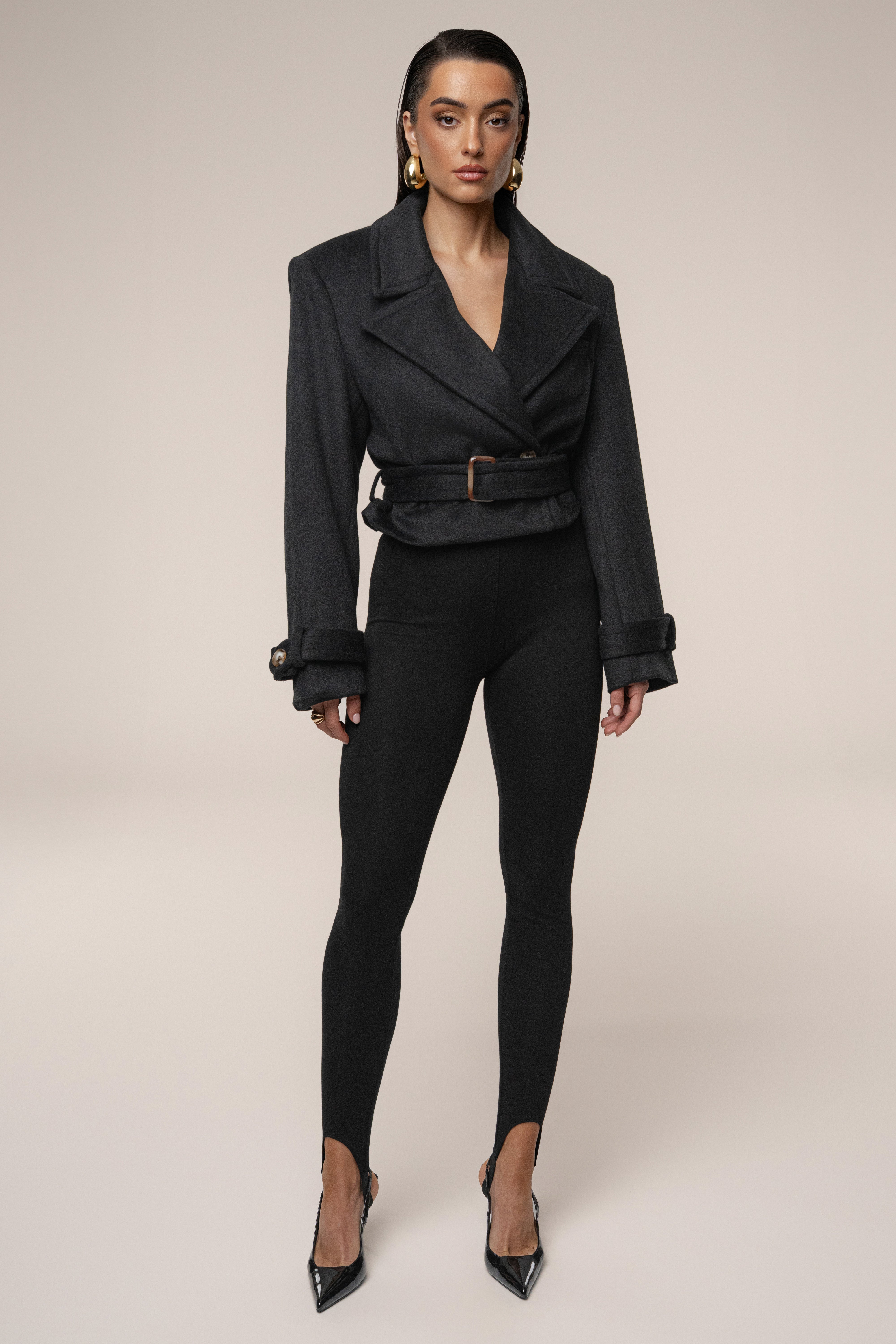 Black Sharp Presence Crop Jacket