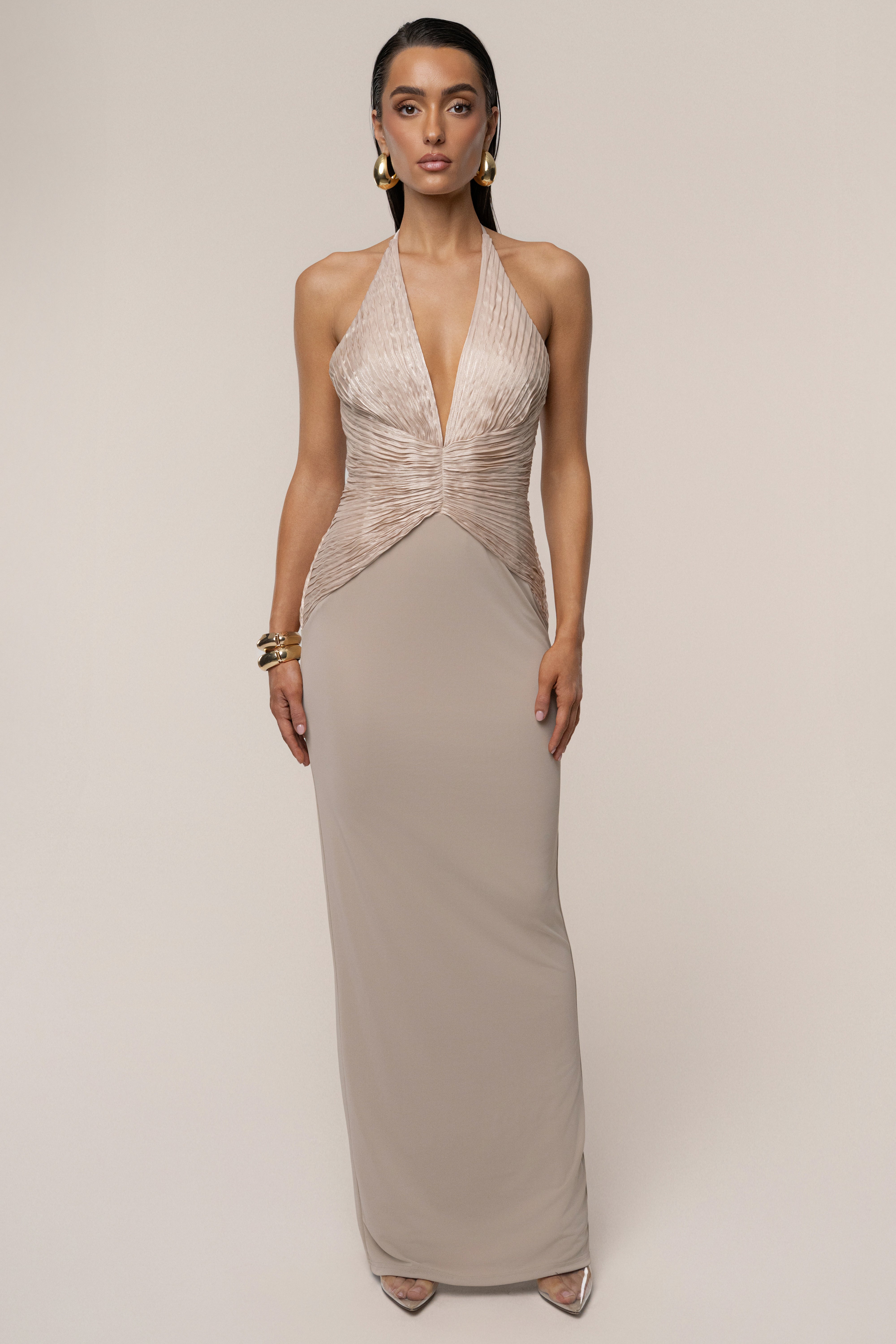 Champagne Enchanted Nights Maxi Dress