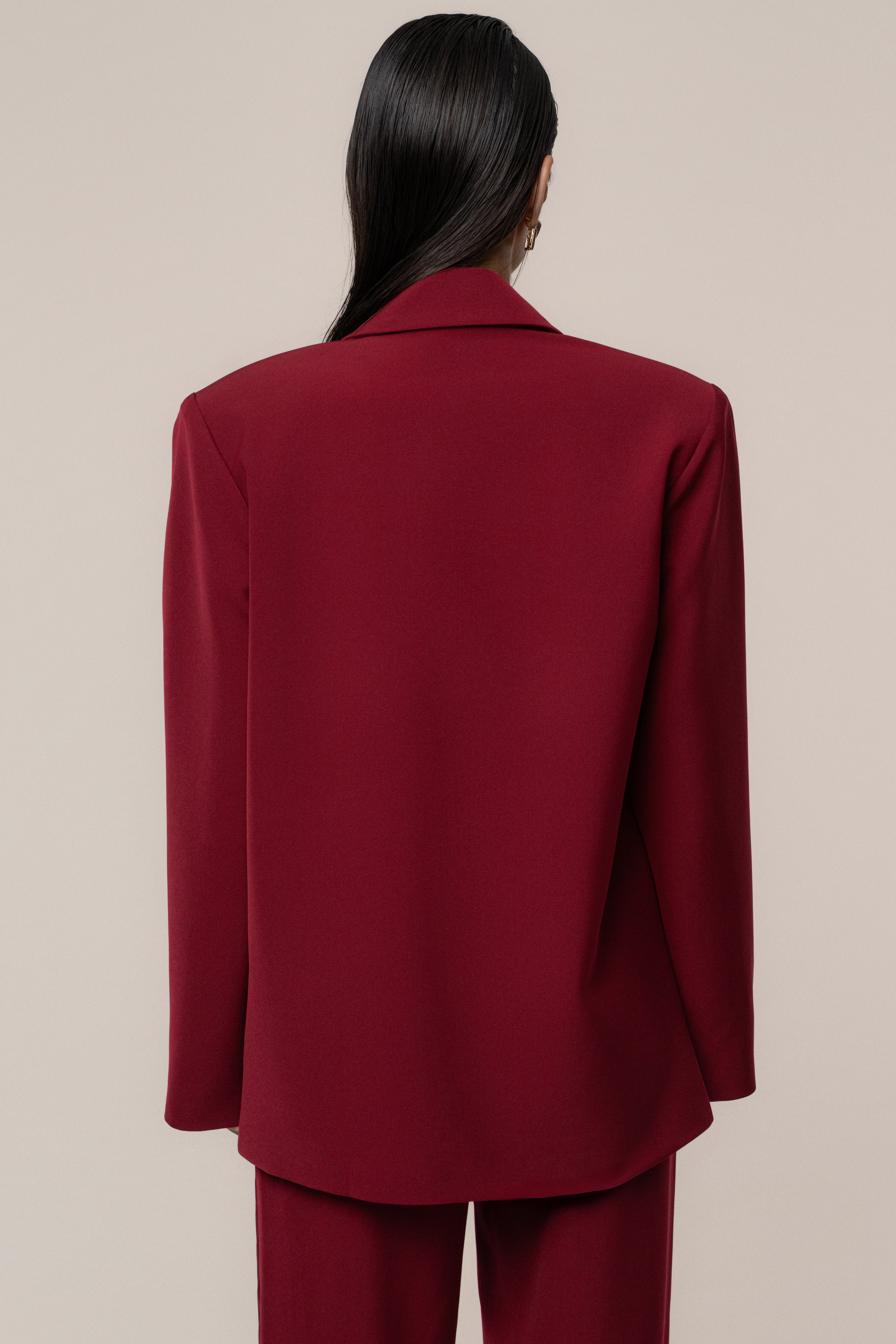 Burgundy Suite Life Woven Blazer