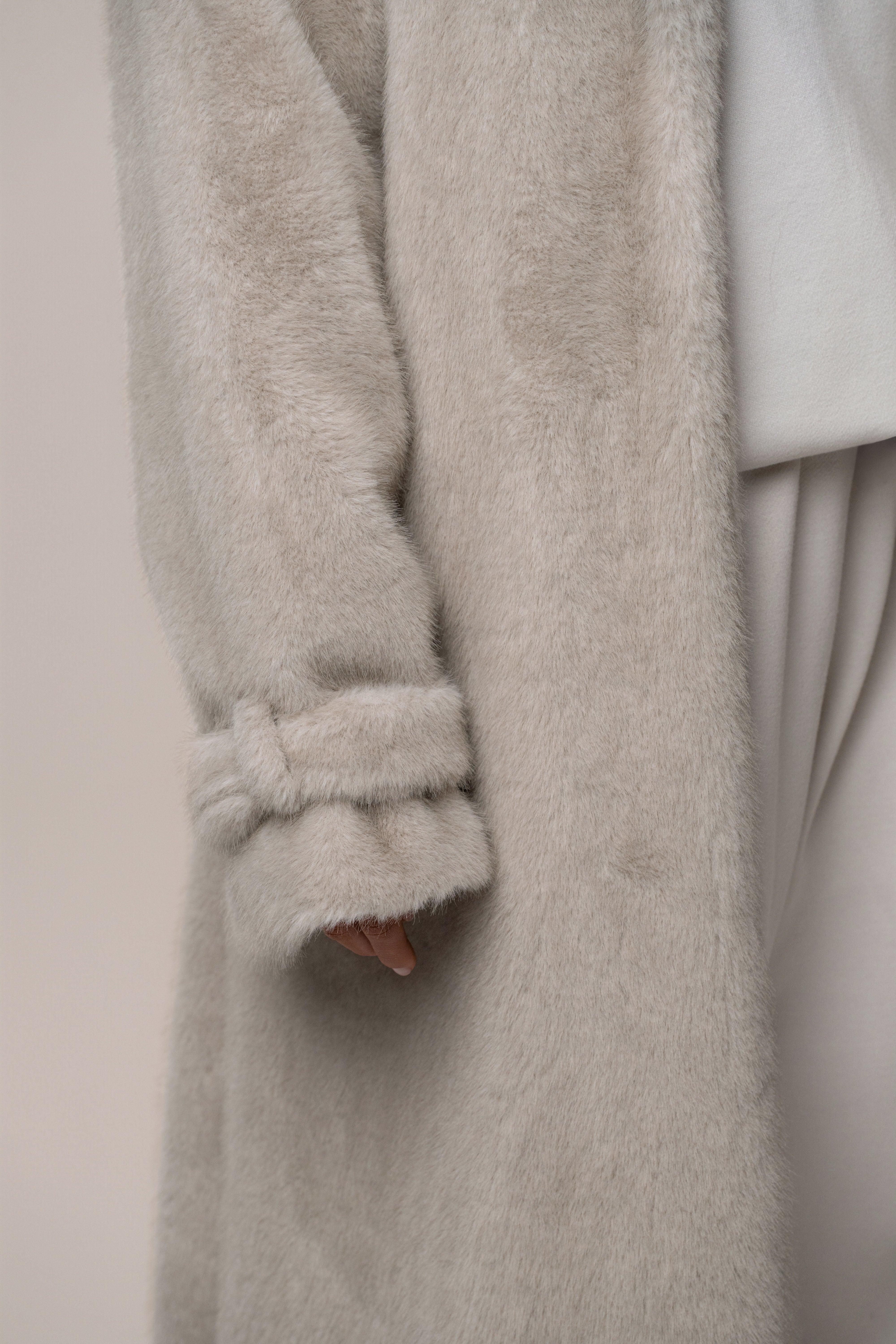 Stone Uptown Faux Fur Coat