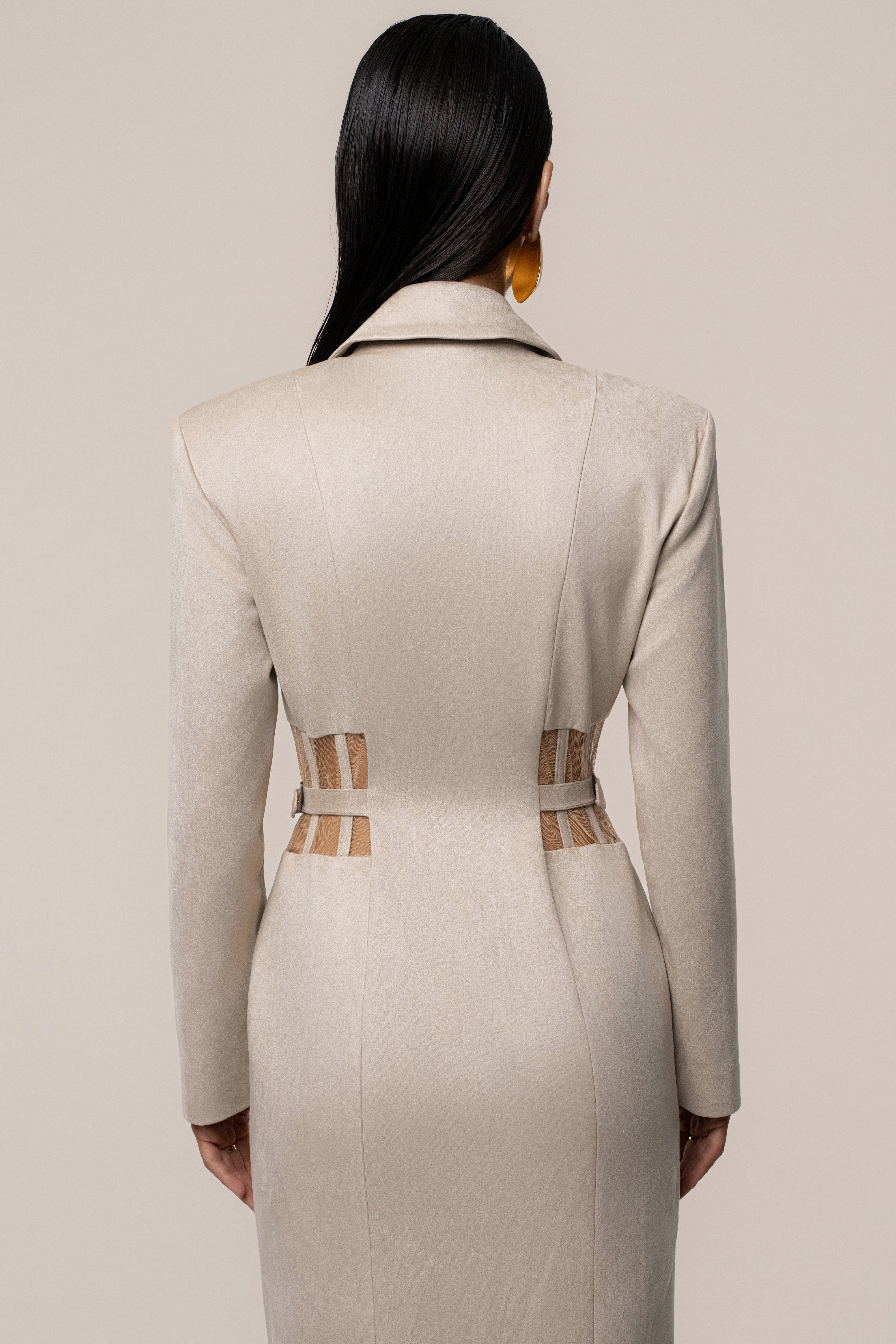 Stone Toffee Haze Suede Dress - JLUXLABEL