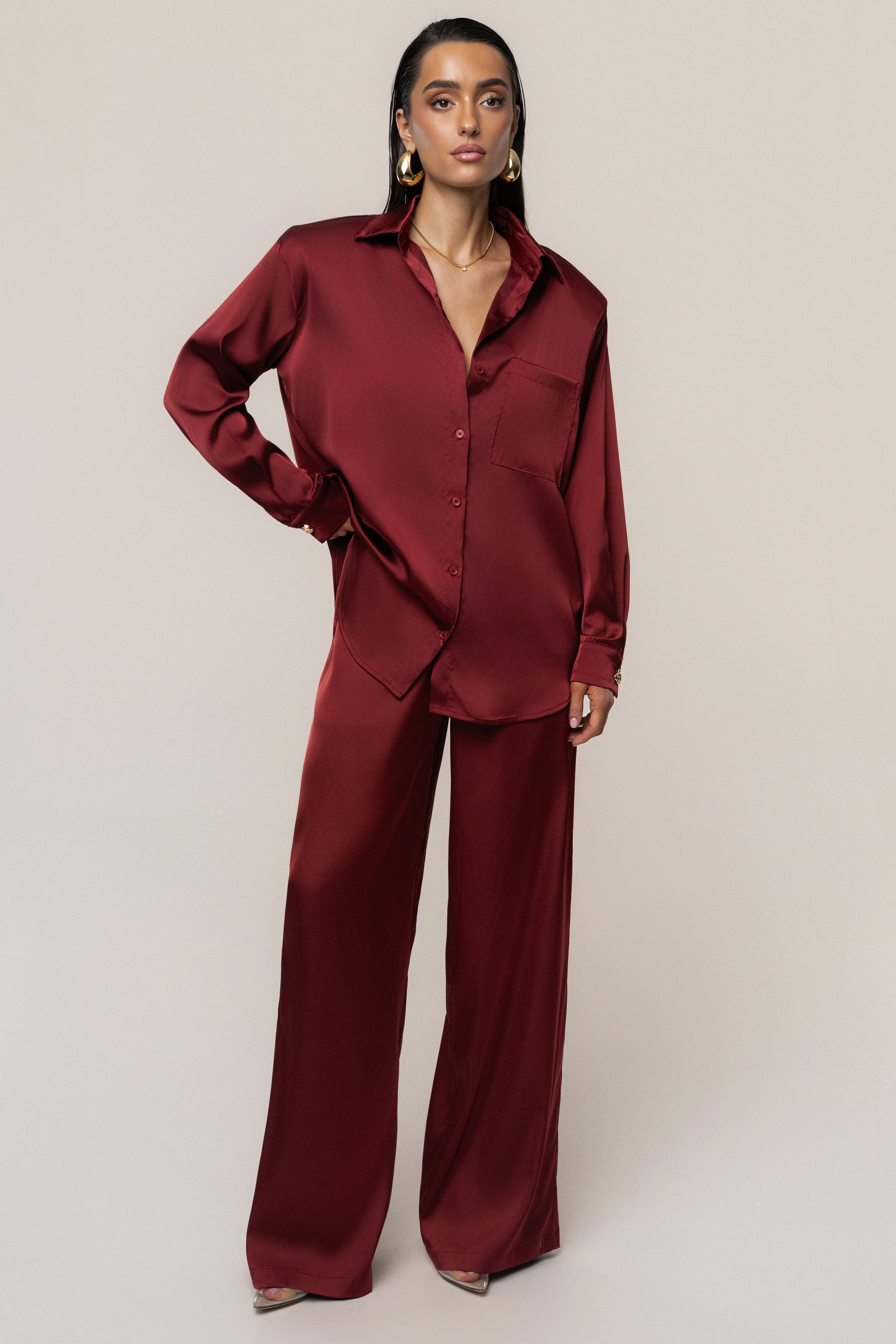 Burgundy Sunny Day Drawstring Pants