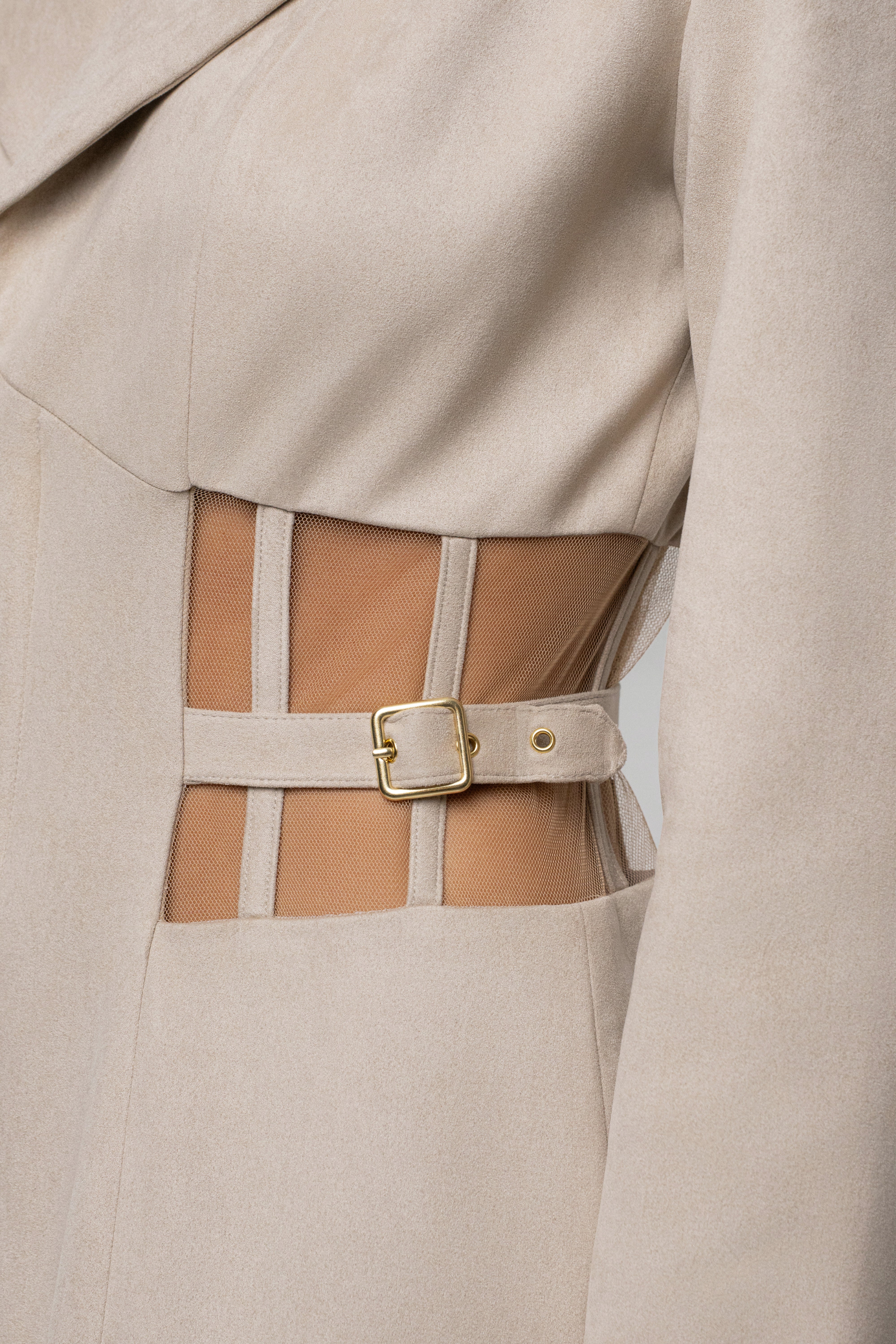 Stone Toffee Haze Suede Dress - JLUXLABEL