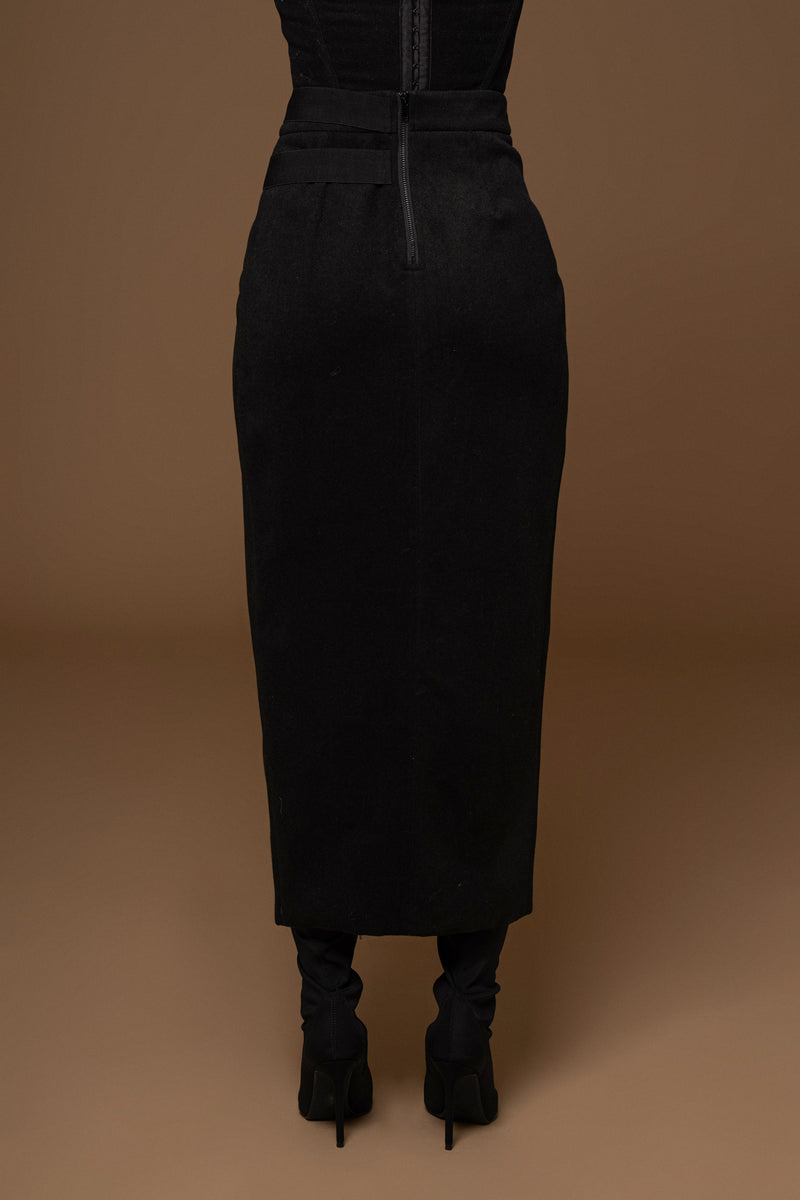 Black GISELE SLIT SKIRT