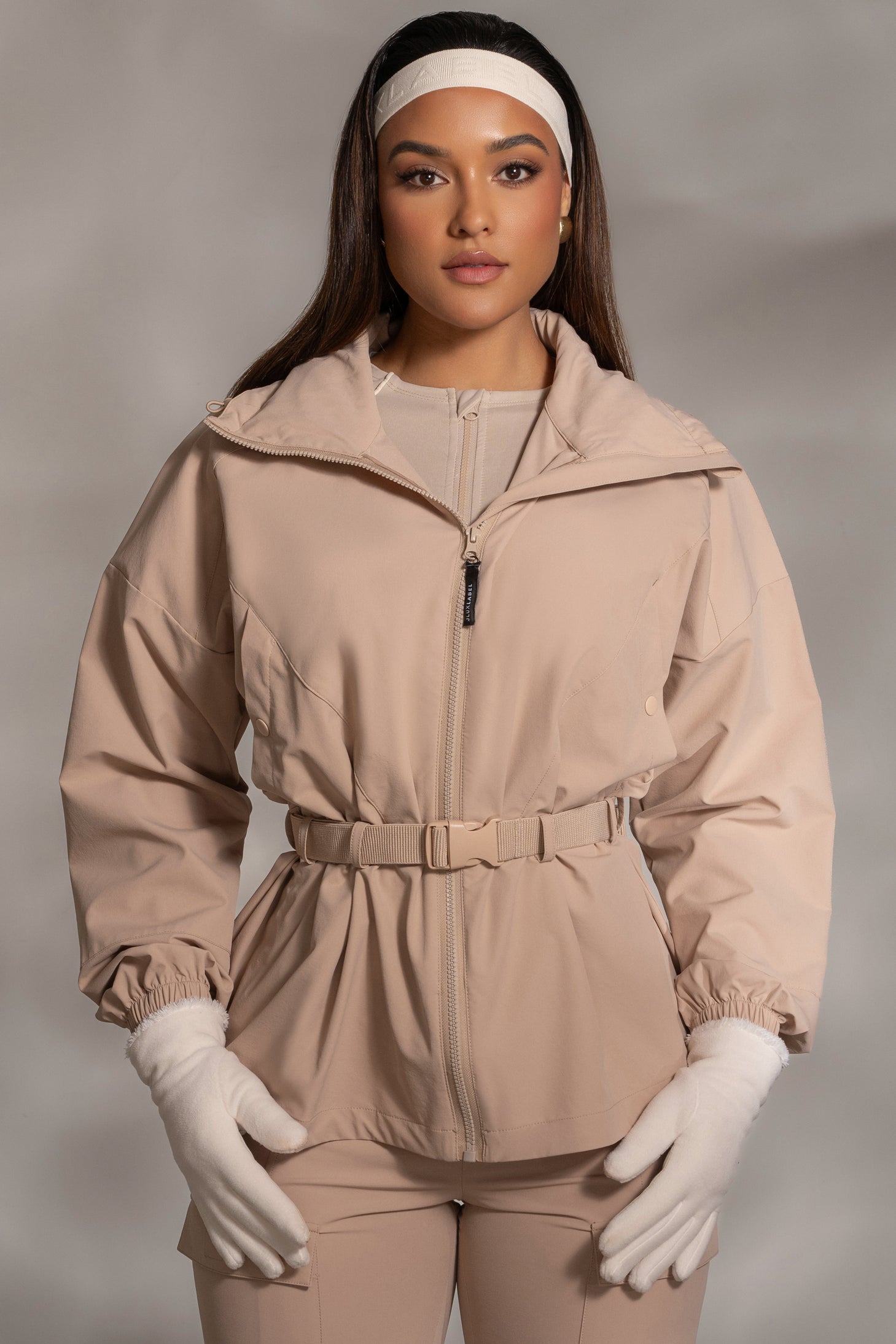 Tan Willow Belted Jacket - JLUXLABEL