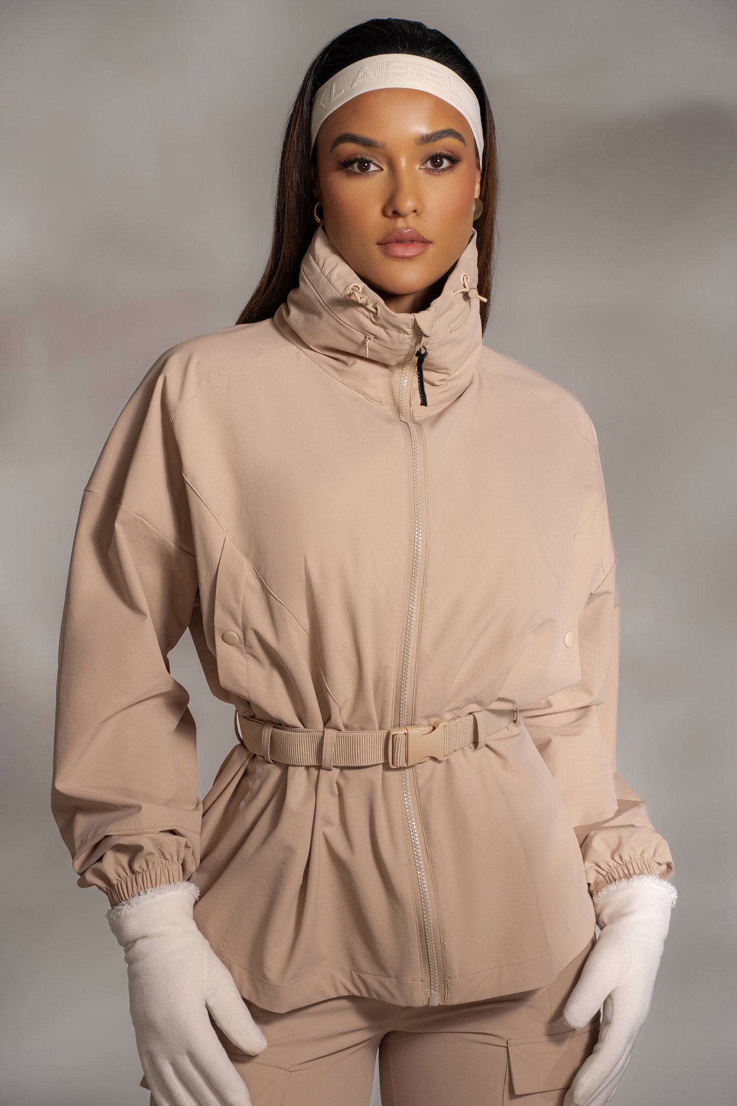 Tan Willow Belted Jacket - JLUXLABEL