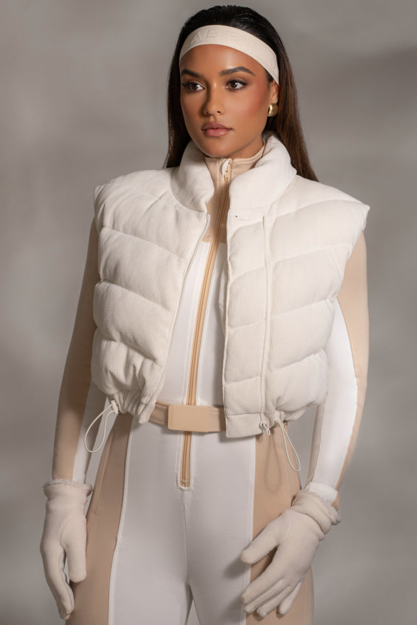 Buttercream Delma Ribbed Puffer Vest - JLUXLABEL