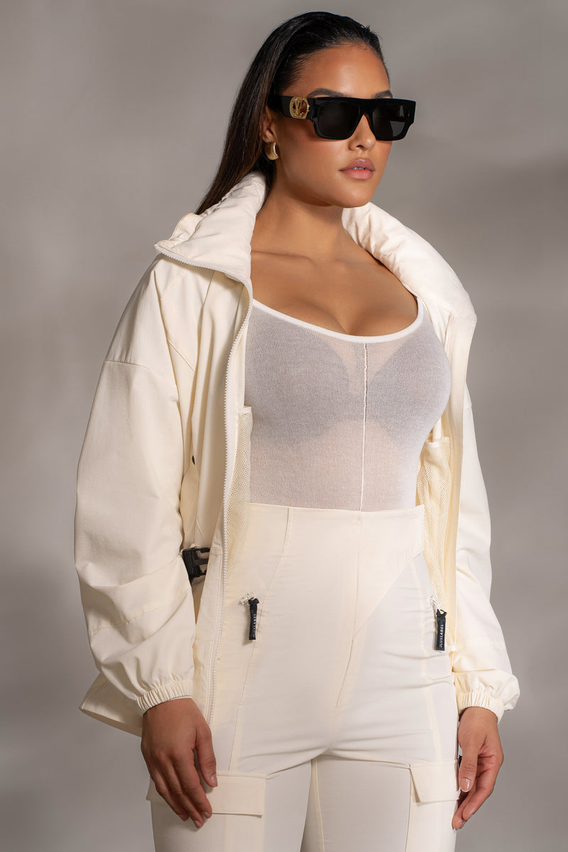 White Charmed Embroidered Mesh Bodysuit