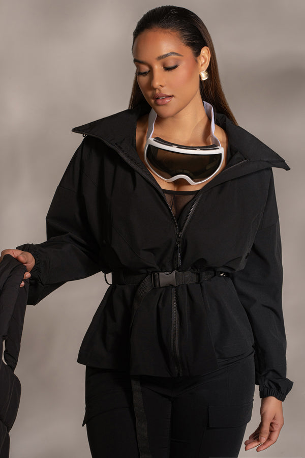 Black Willow Belted Jacket - JLUXLABEL