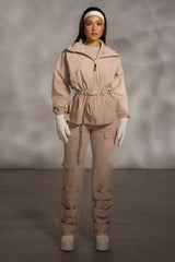 Tan Willow Belted Jacket - JLUXLABEL