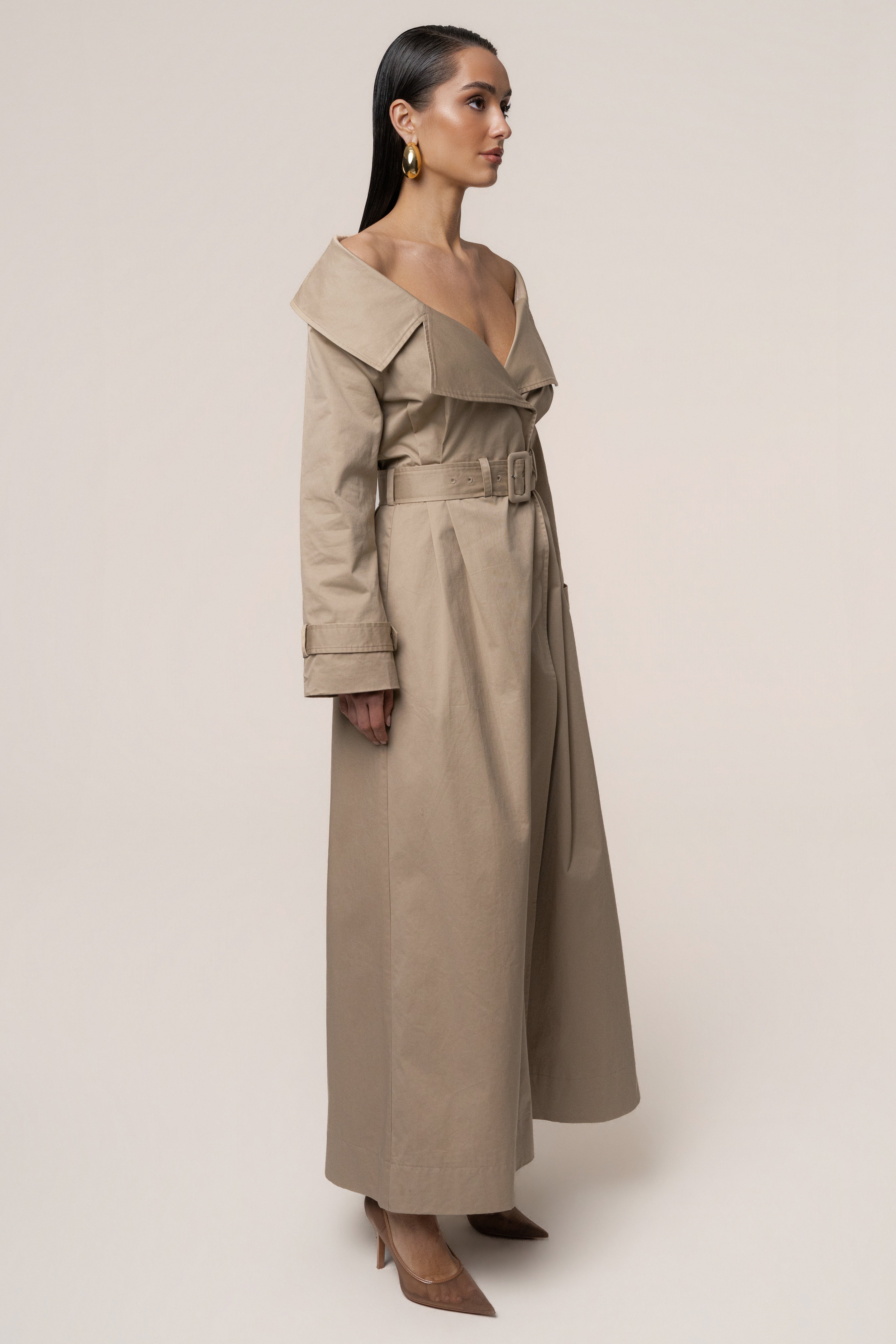 Stone Soft Authority Trench Coat - JLUXLABEL