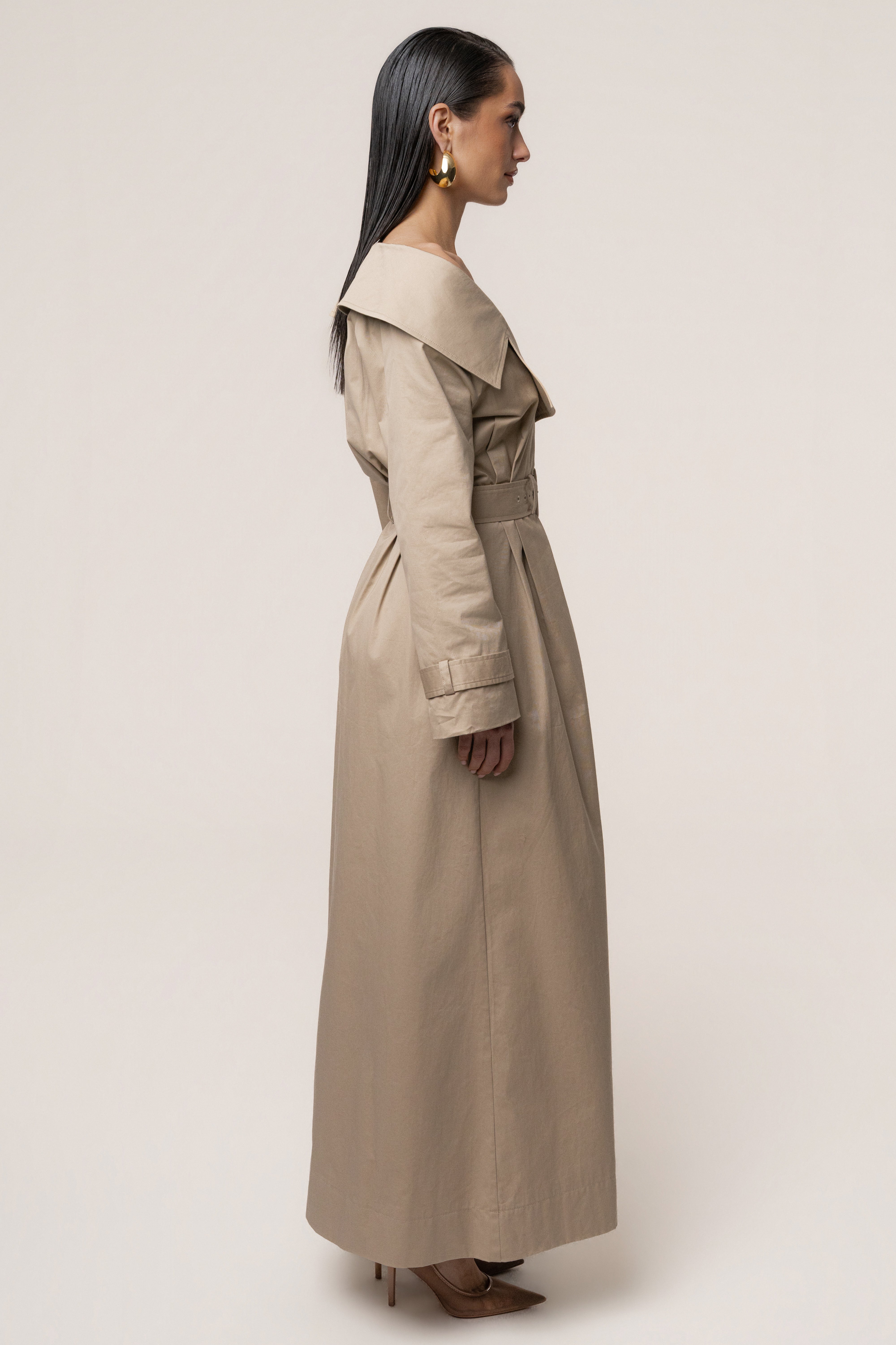 Stone Soft Authority Trench Coat - JLUXLABEL